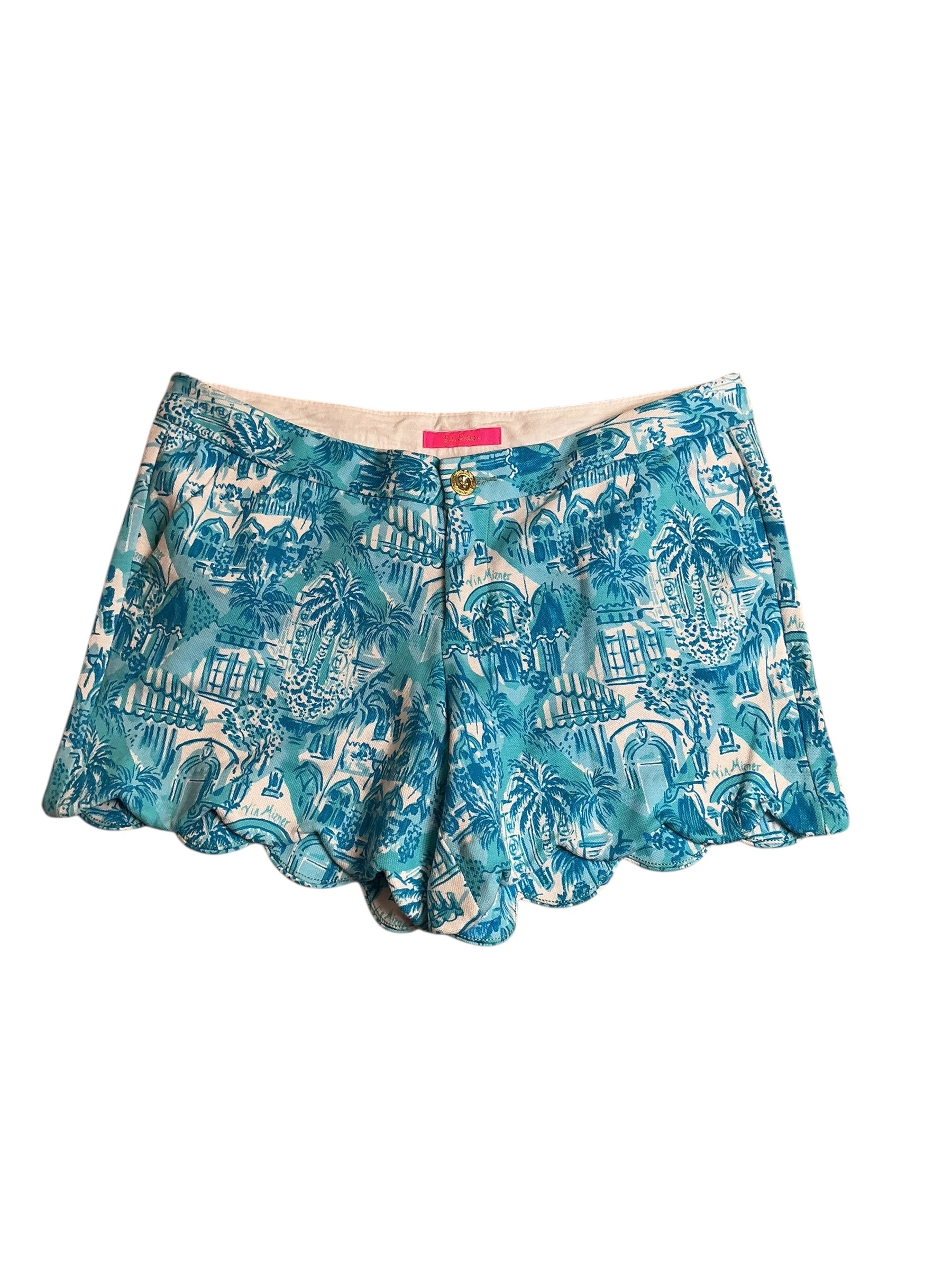 Lilly Pulitzer NWT Buttercup Knit Short Amalfi Blue Sunny State Of Mind - Size 12
