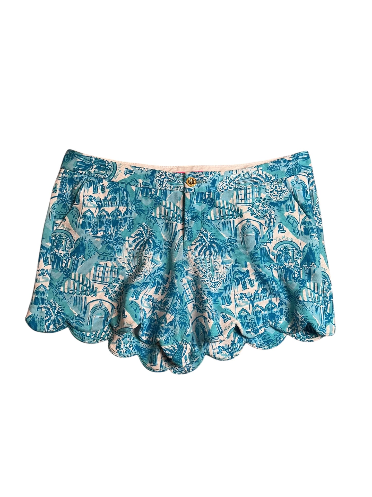 Lilly Pulitzer NWT Buttercup Knit Short Amalfi Blue Sunny State Of Mind - Size 14