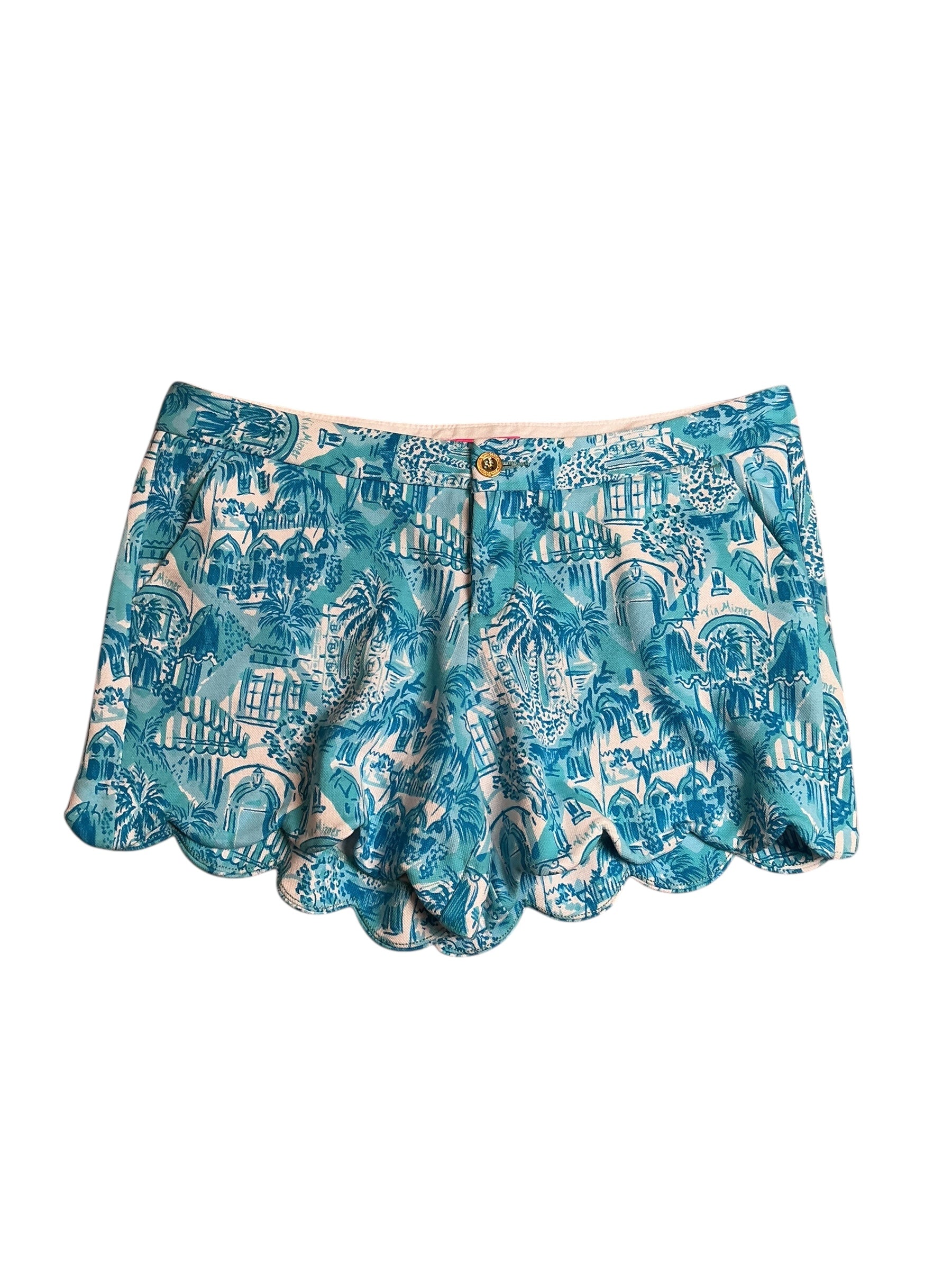 Lilly Pulitzer NWT Buttercup Knit Short Amalfi Blue Sunny State Of Mind - Size 14