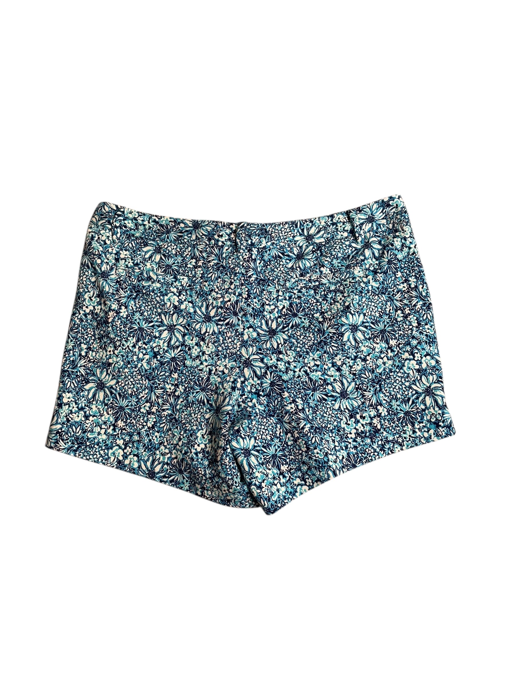 Lilly Pulitzer NWT Callahan Knit Short Cumulus Blue Blooming Together - Size 10