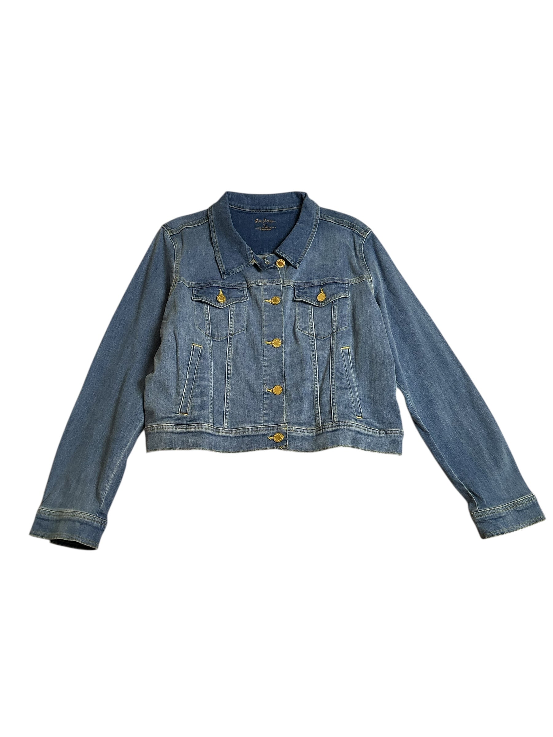 Lilly Pulitzer NWT Seaspray Denim Jacket Caribbean Blues Wash - Size XL