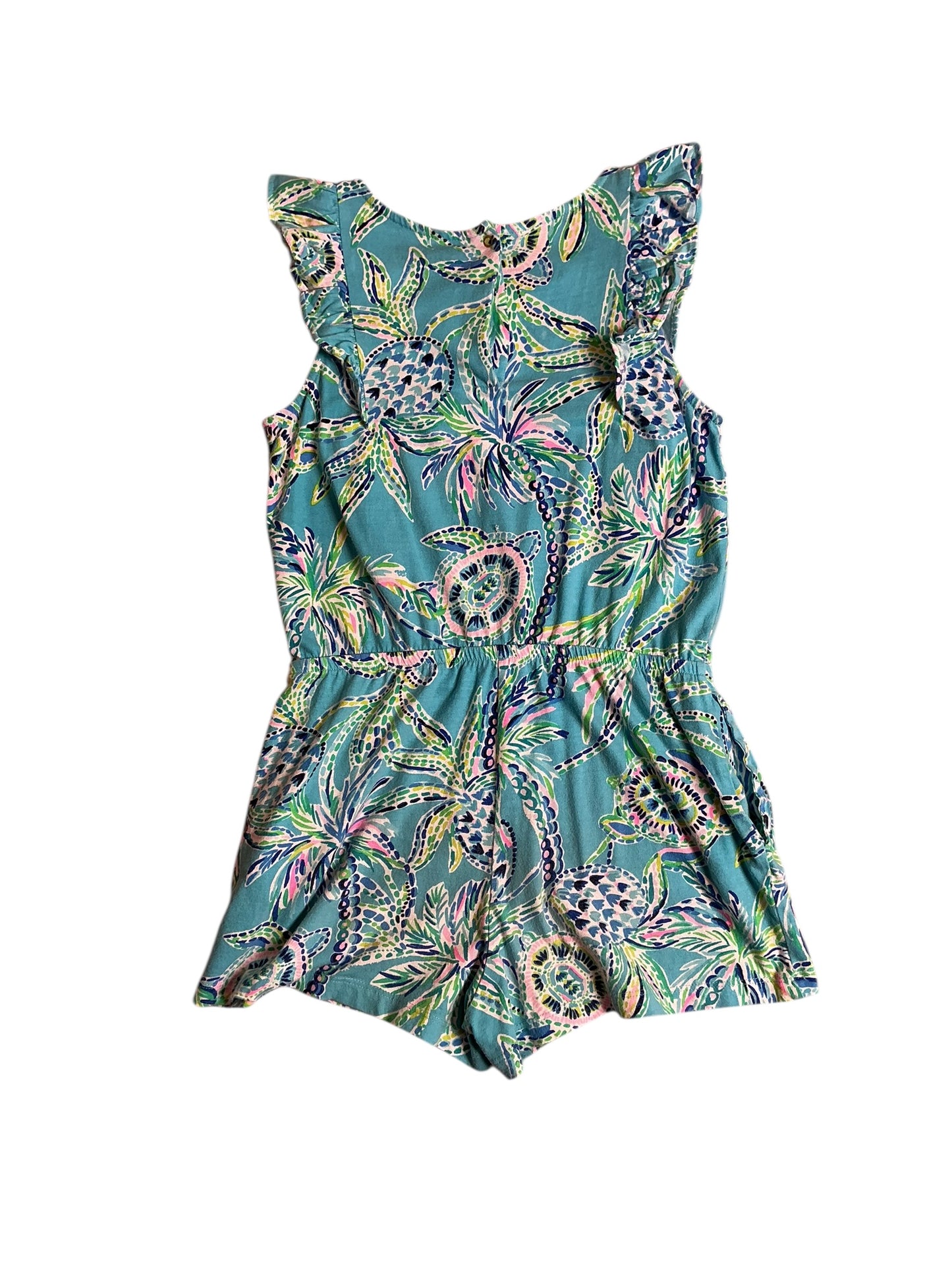 Lilly Pulitzer Girls Romper - Turquoise Blue - Size L