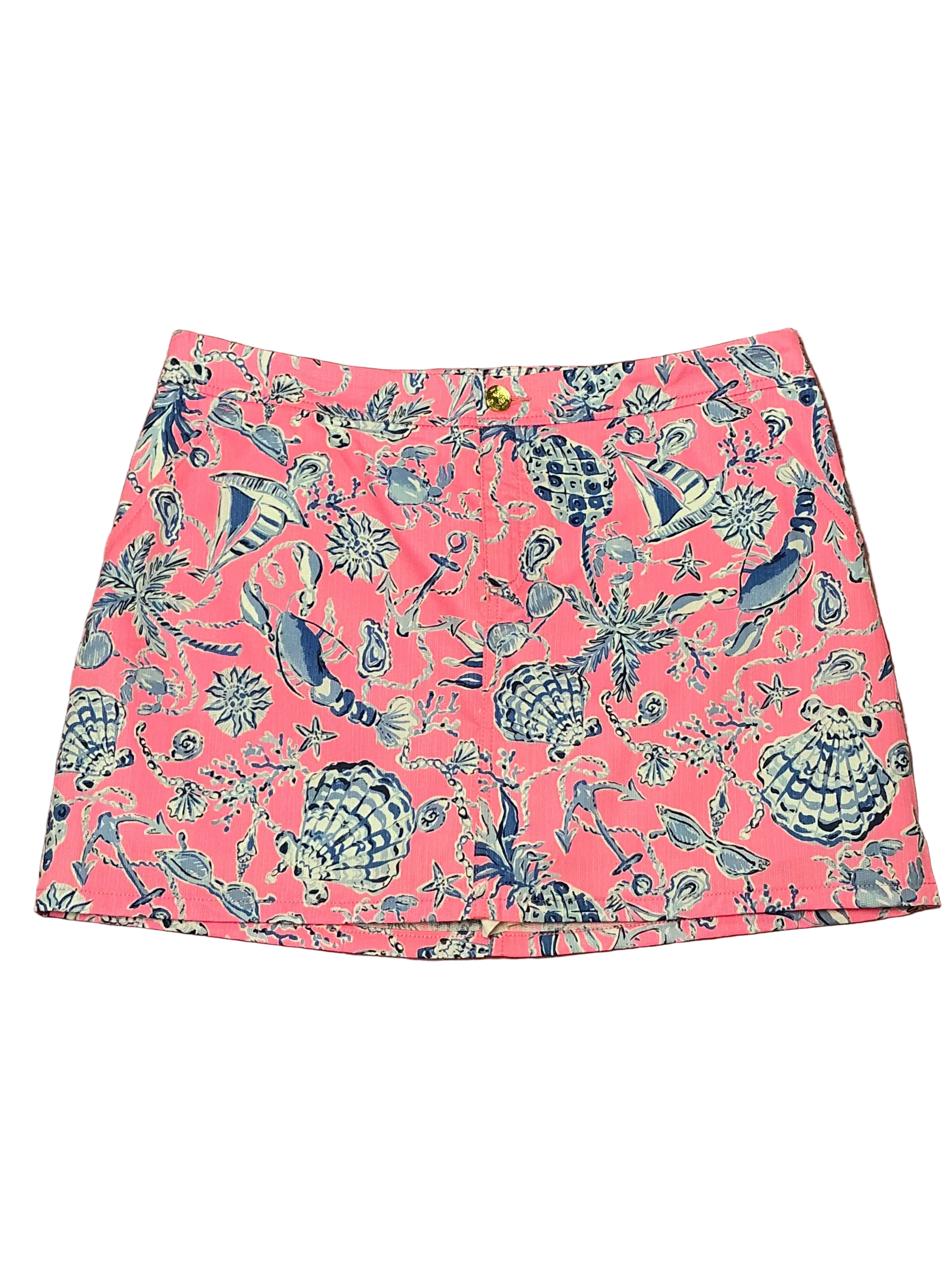 Lilly Pulitzer NWT - Colette Mini Skort - Rousseau Pink Barefoot Beachcombers - Size 12
