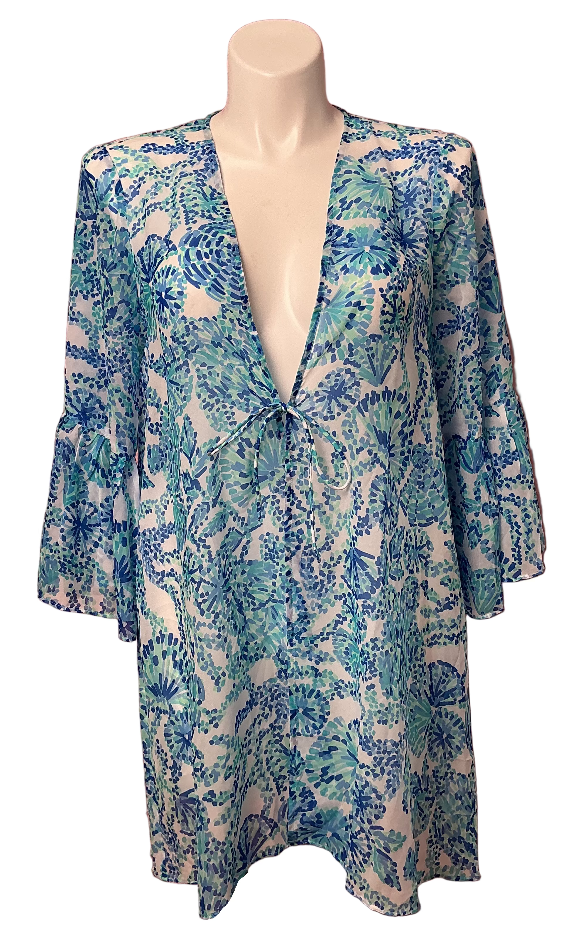 Lilly Pulitzer NWT - Motley Coverup - Turquoise Oasis Shell Me You Love Me - Size XL