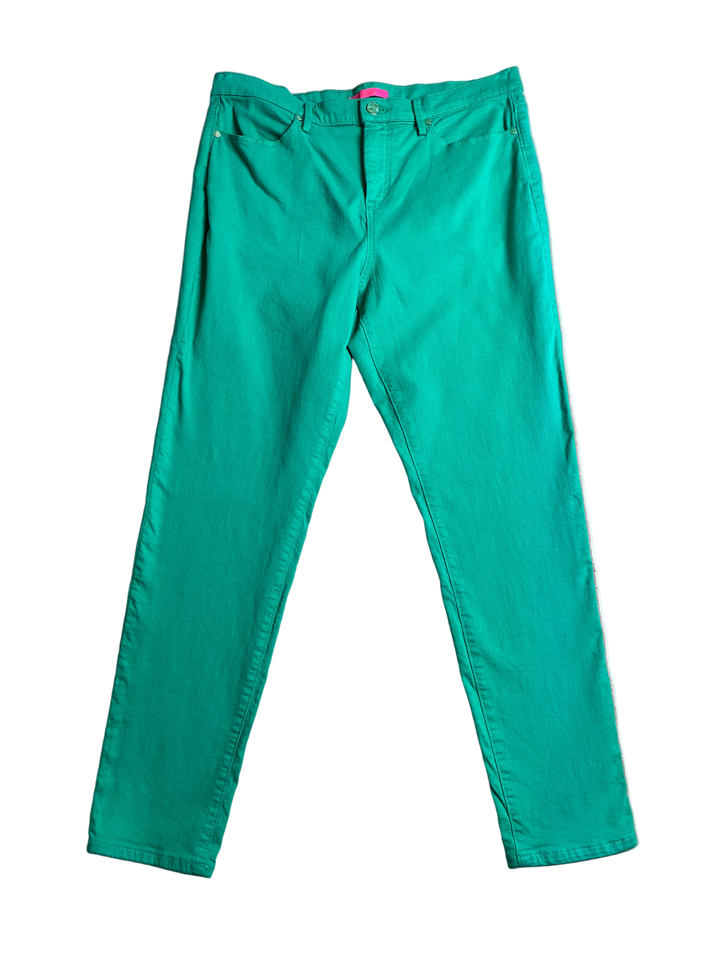 Lilly Pulitzer South Ocean High Rise Skinny Jean Pants Agate Green - Size 16