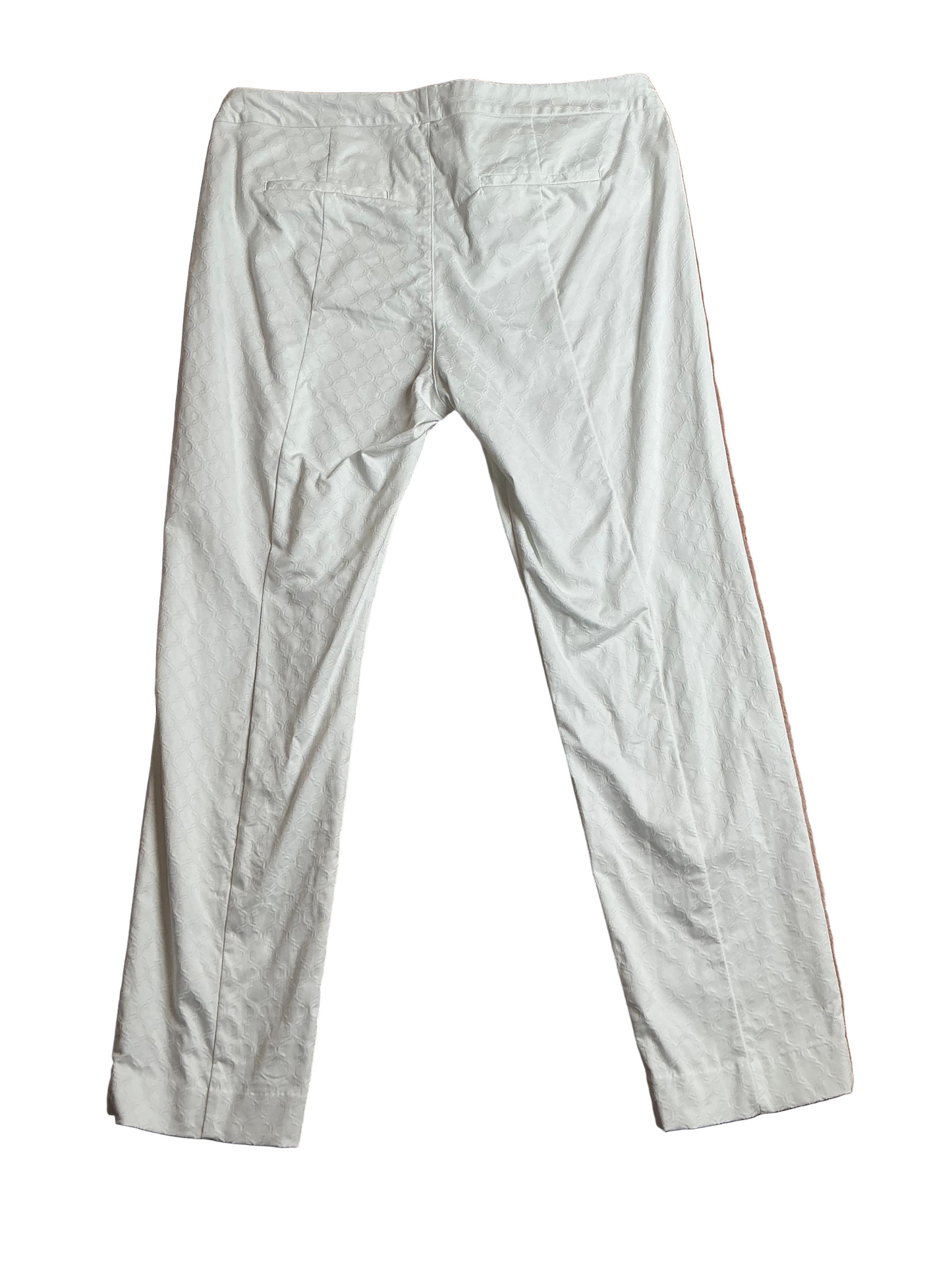 Lilly Pulitzer Kelly Textured Ankle Pants Resort White Quatrefoil Jacquard - Size 16