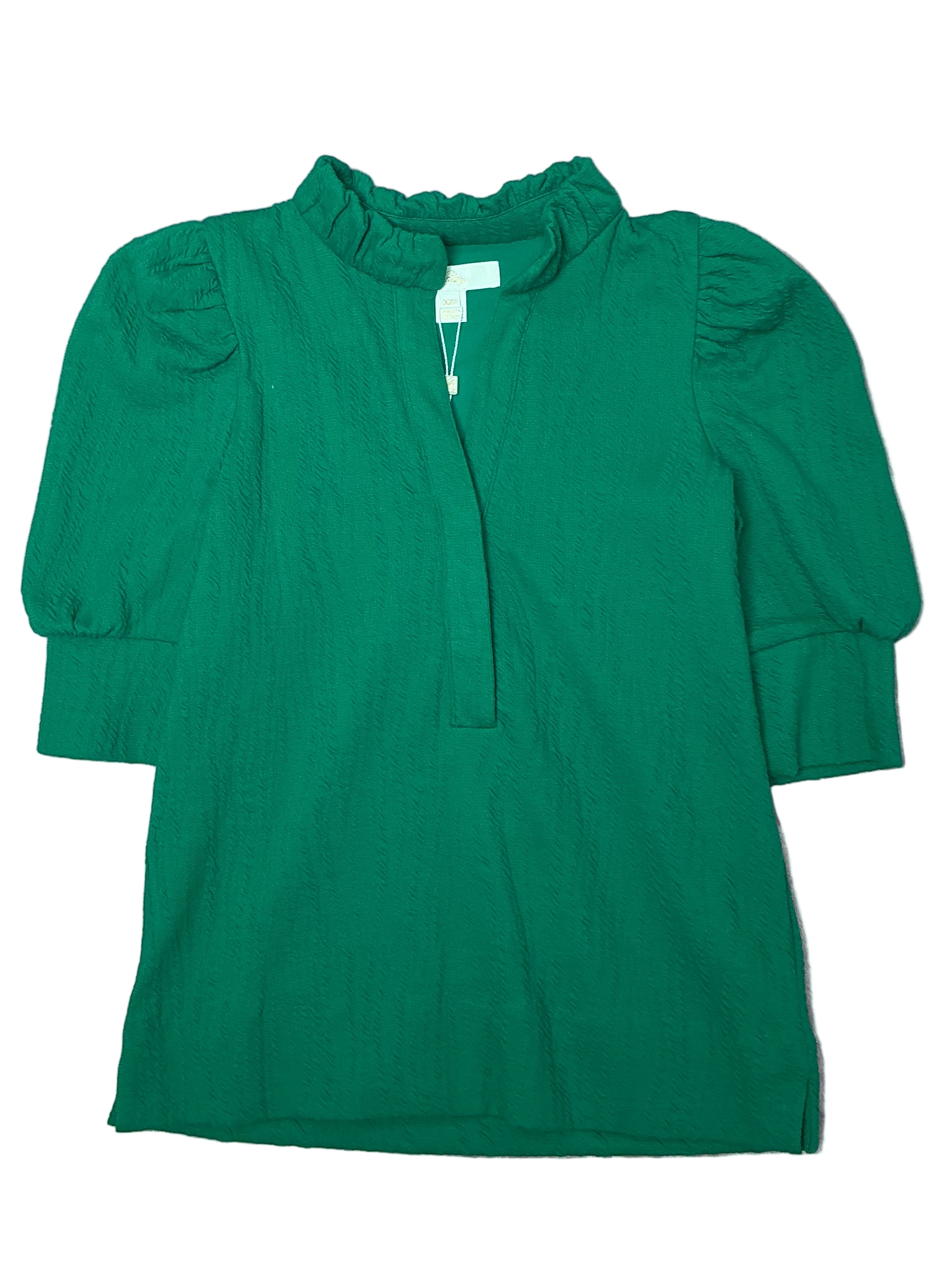 Lilly Pulitzer NWT - Elsey Knit Top - Fiddle Leaf Green Wavy Knit Jacquard - Size XXS