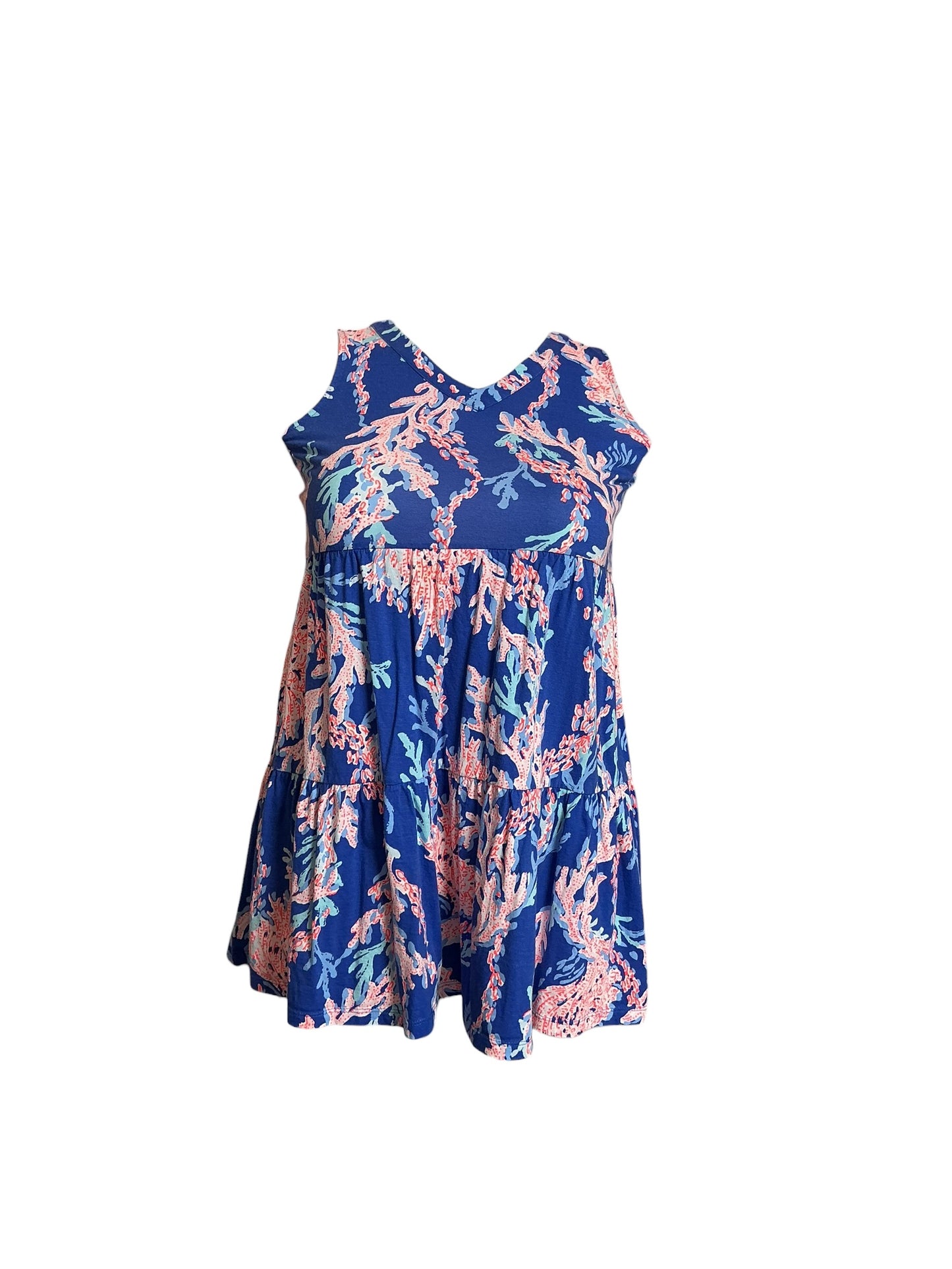 Lilly Pulitzer Girls Lorina Dress - Borealis Blue Swim On Over - Size XL