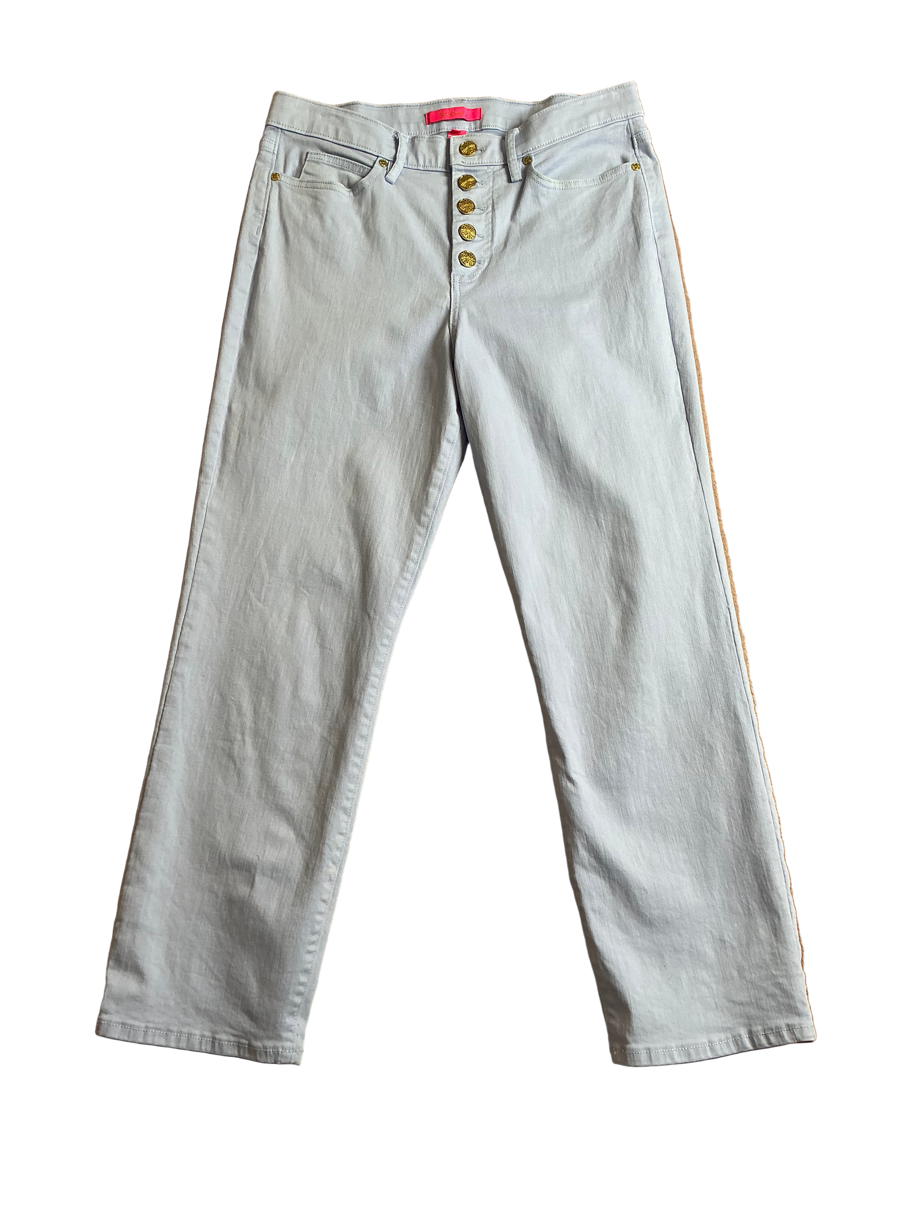 Lilly Pulitzer South Ocean High-Rise Straight Leg Jeans Pants Resort White - Size 10