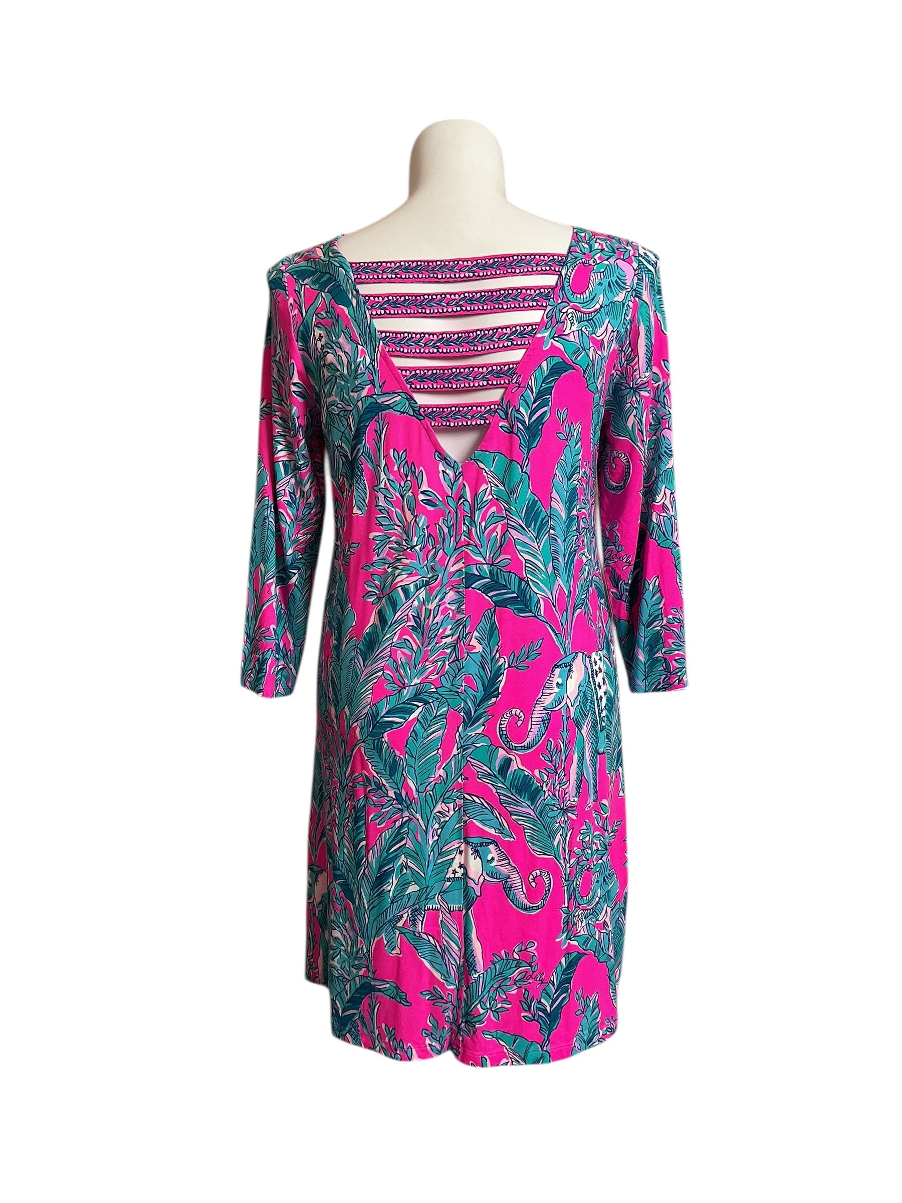 Lilly Pulitzer NWT Ophelia Dress - Mandevilla Talk Story To Me Engineered Knit Dress - Size XL