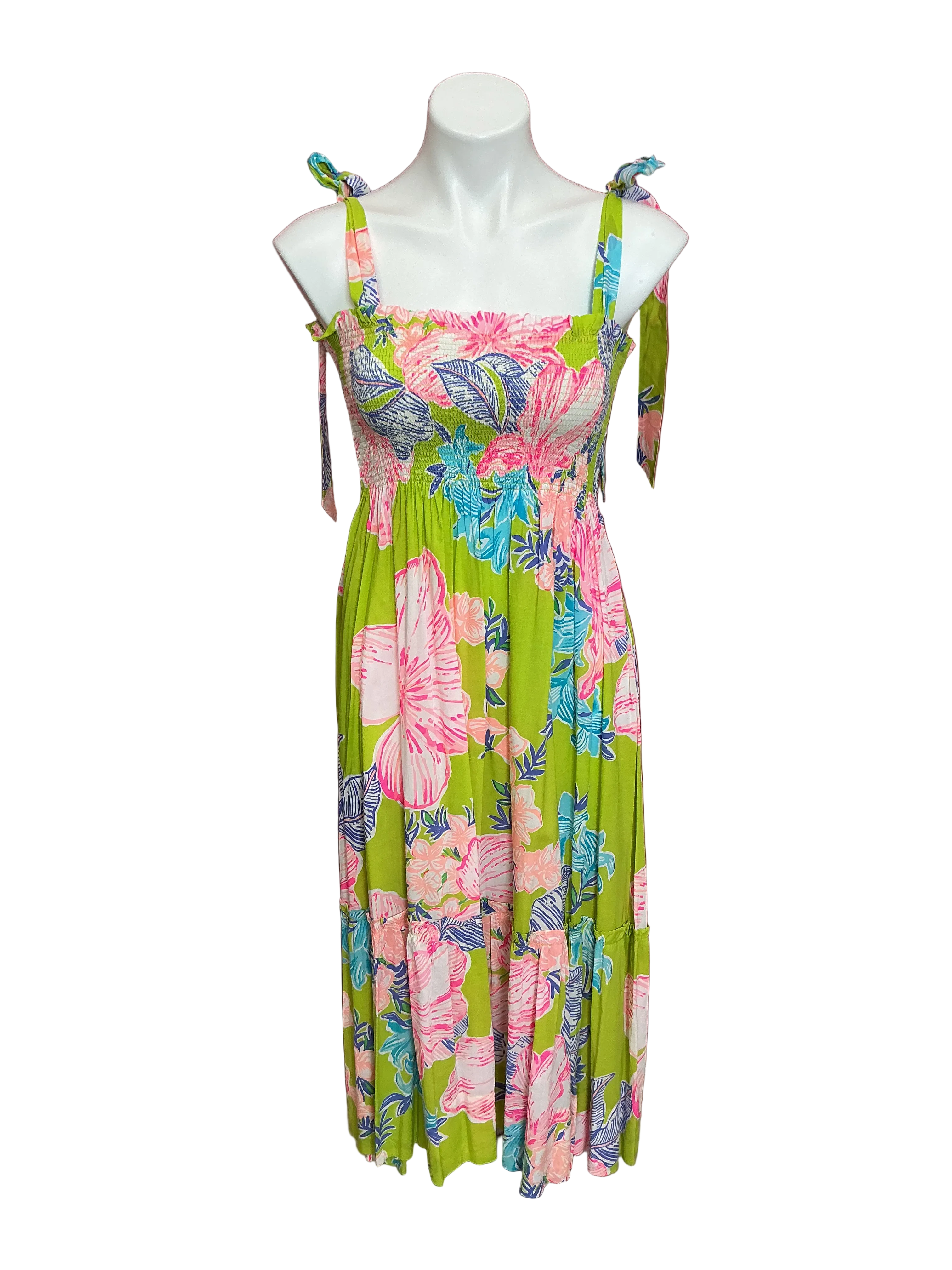 Lilly Pulitzer NWT Fresia Stretch Maxi Shift Dress Limoncello Sunbelieveable - Size 00