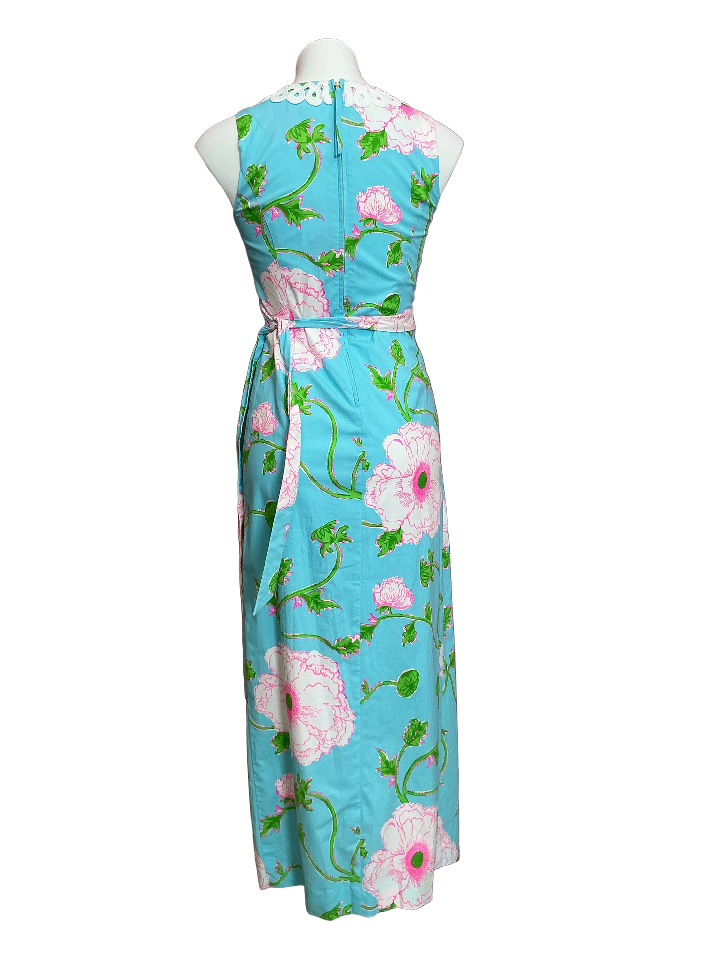 Lilly Pulitzer NWT Fresia Stretch Maxi Shift Dress Fresh Water Blue Bursting Blooms Engine - Size 00
