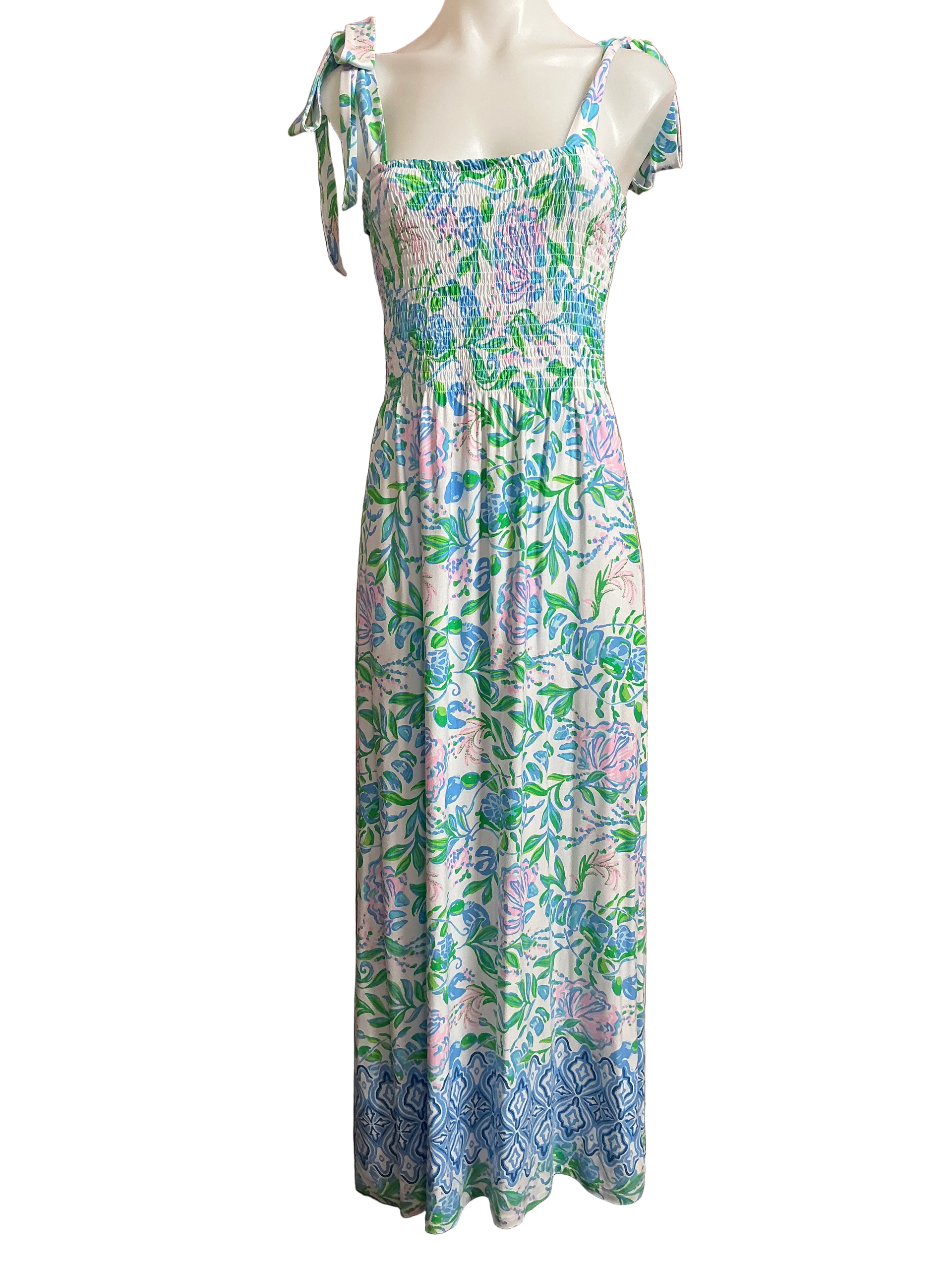 Lilly Pulitzer NWT Kailua Smocked Maxi Dress Resort White Just A Pinch – Gatorlillys