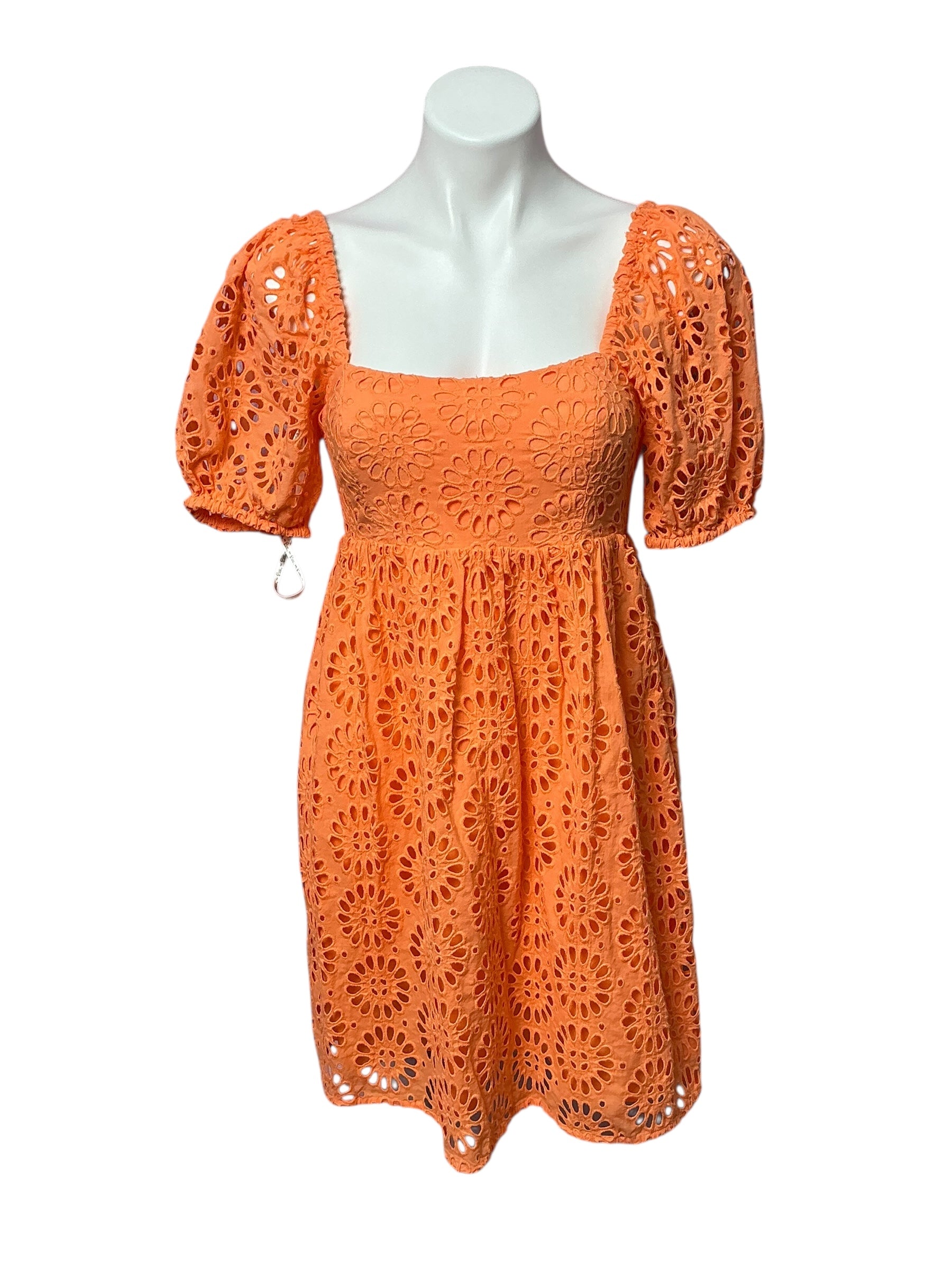 Lilly Pulitzer Kay Babydoll Dress - Cantaloupe Oversized Pinwheel Eyelet - Size 0