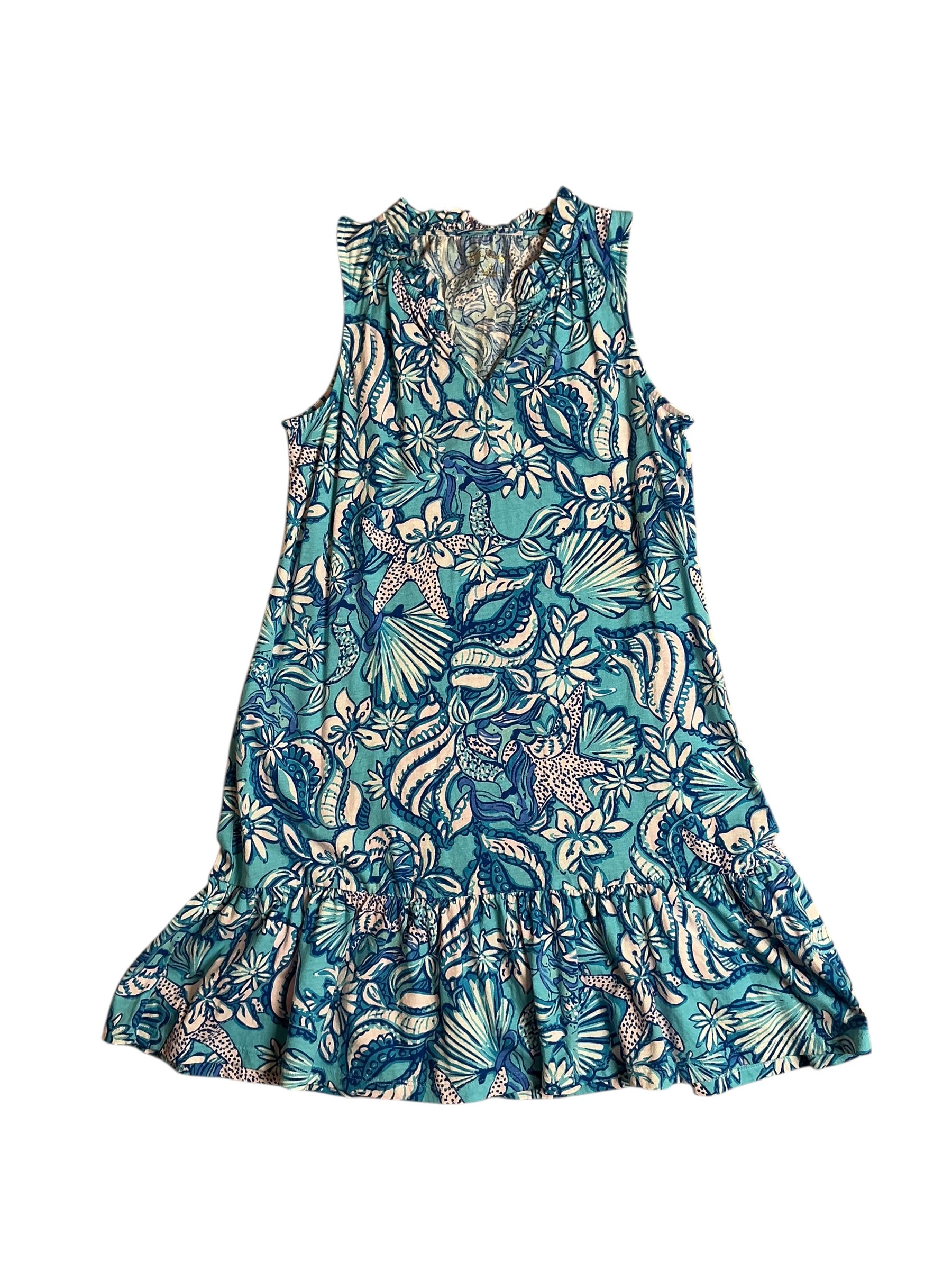 Lilly Pulitzer Malone Dress - Amalfi Blue Sound The Sirens - Size XL