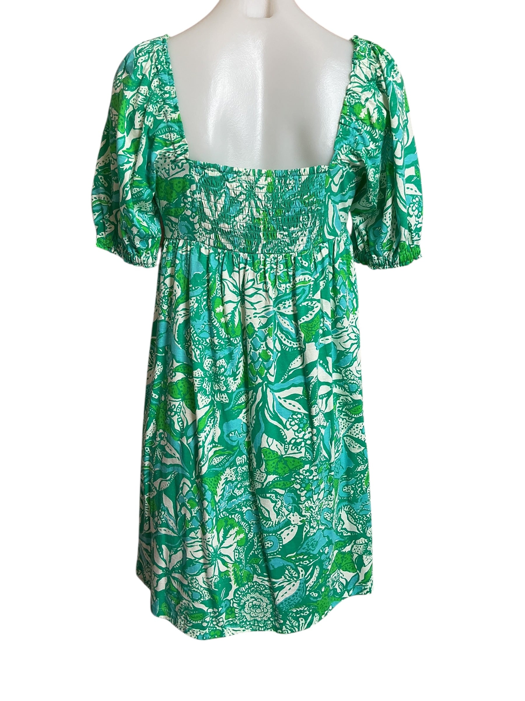 Lilly Pulitzer NWT Delaney Short Sleeve Dress - Botanical Green Safari Sangria - Size 4