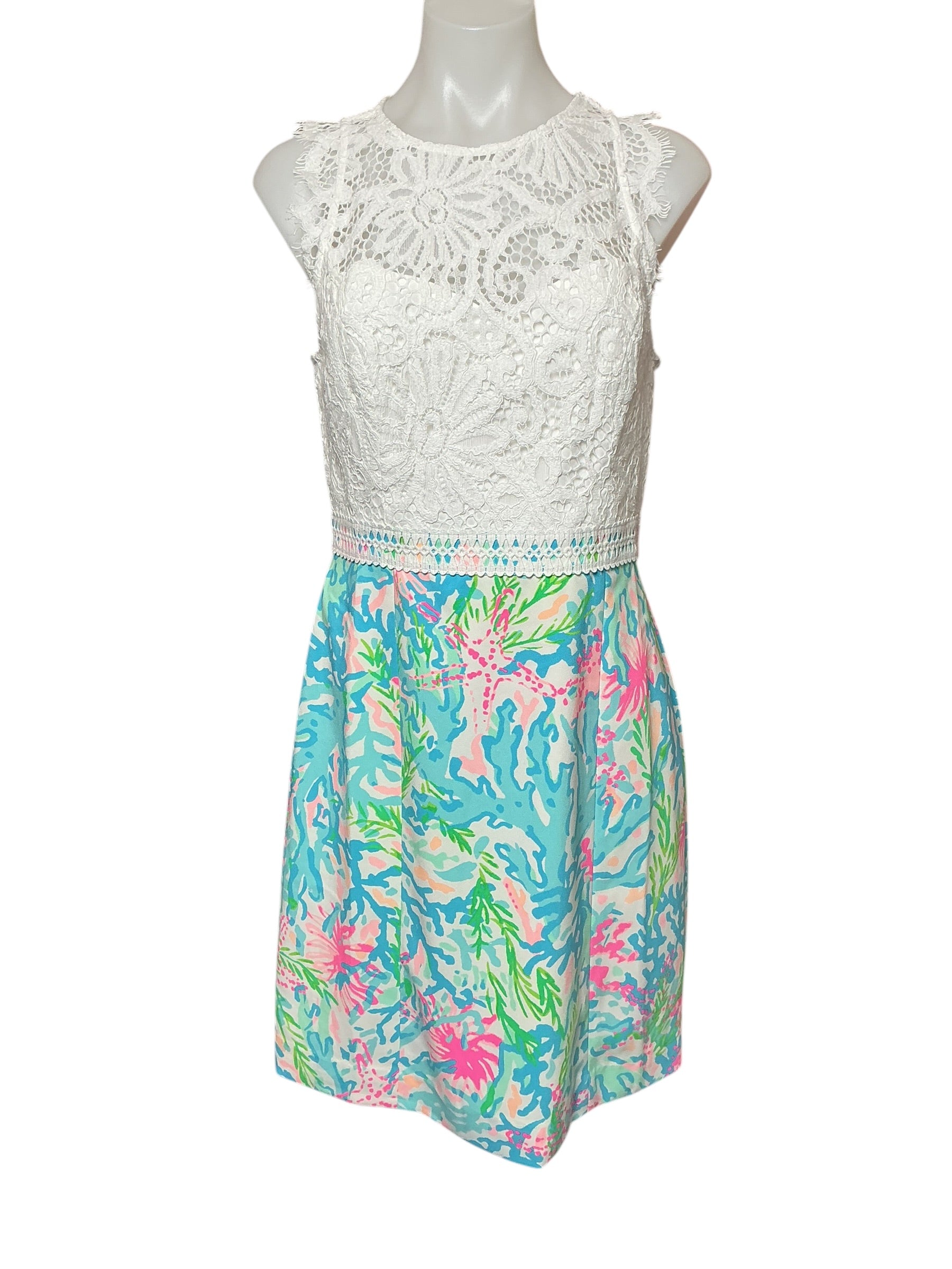Lilly Pulitzer NWT Sharice Stretch Shift Dress - Multi Coral Bay - Size 6