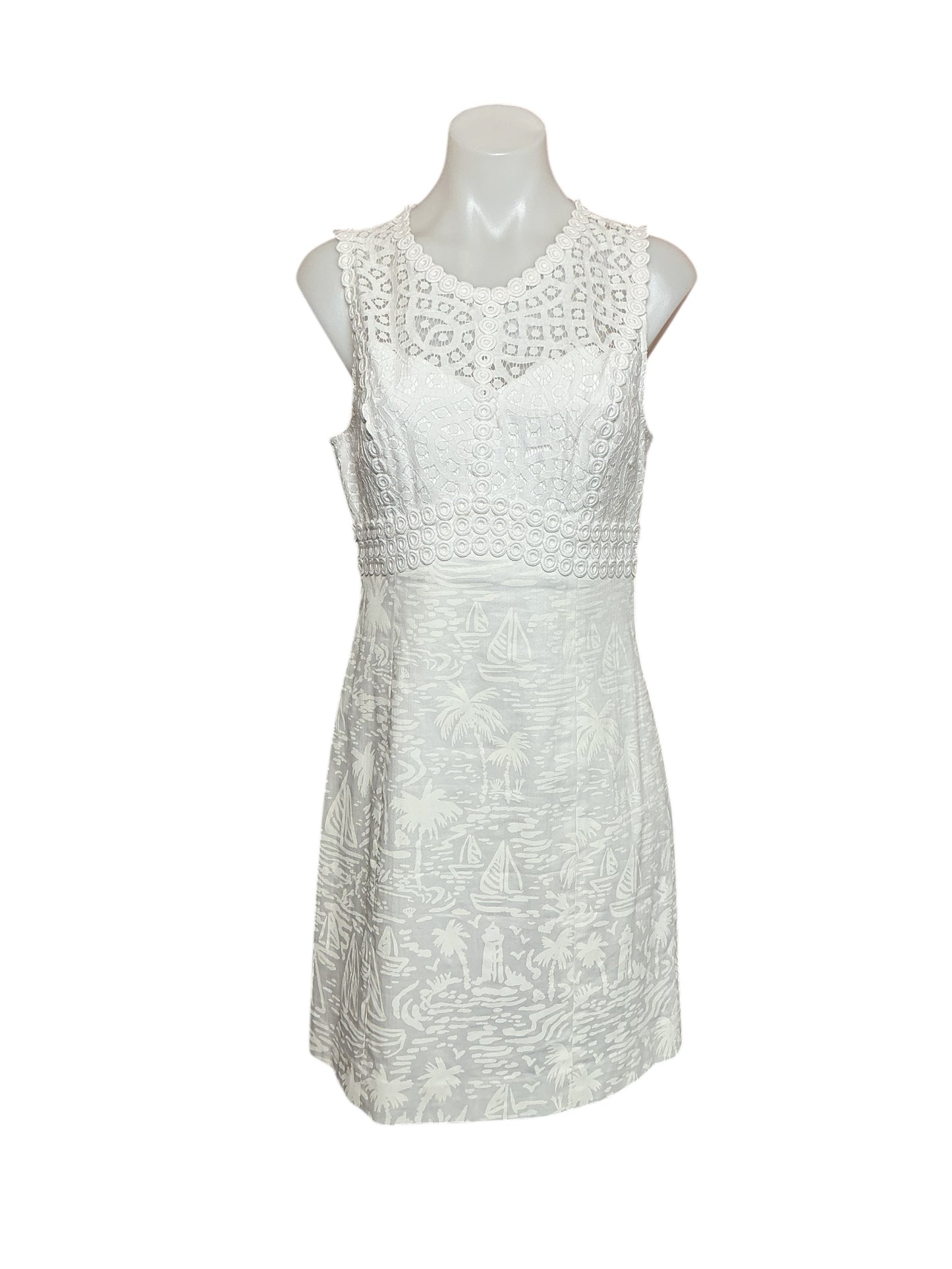 Lilly Pulitzer NWT Leigh Stretch Shift Dress - Resort White Seacret Island - Size 4