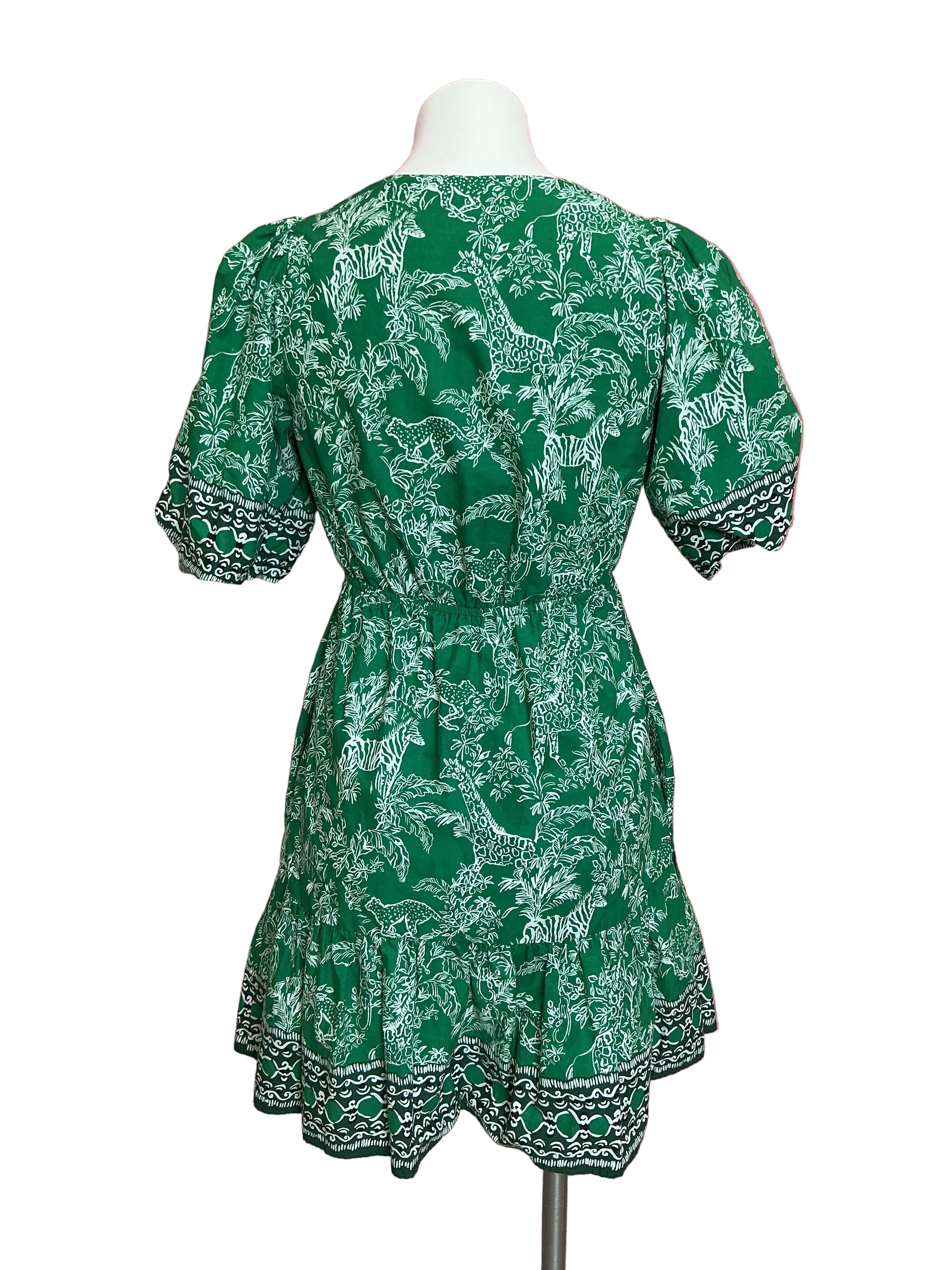 Lilly Pulitzer Kentlee Dress Fiddle Leaf Green Safari Party Engineered Woven - Size 2