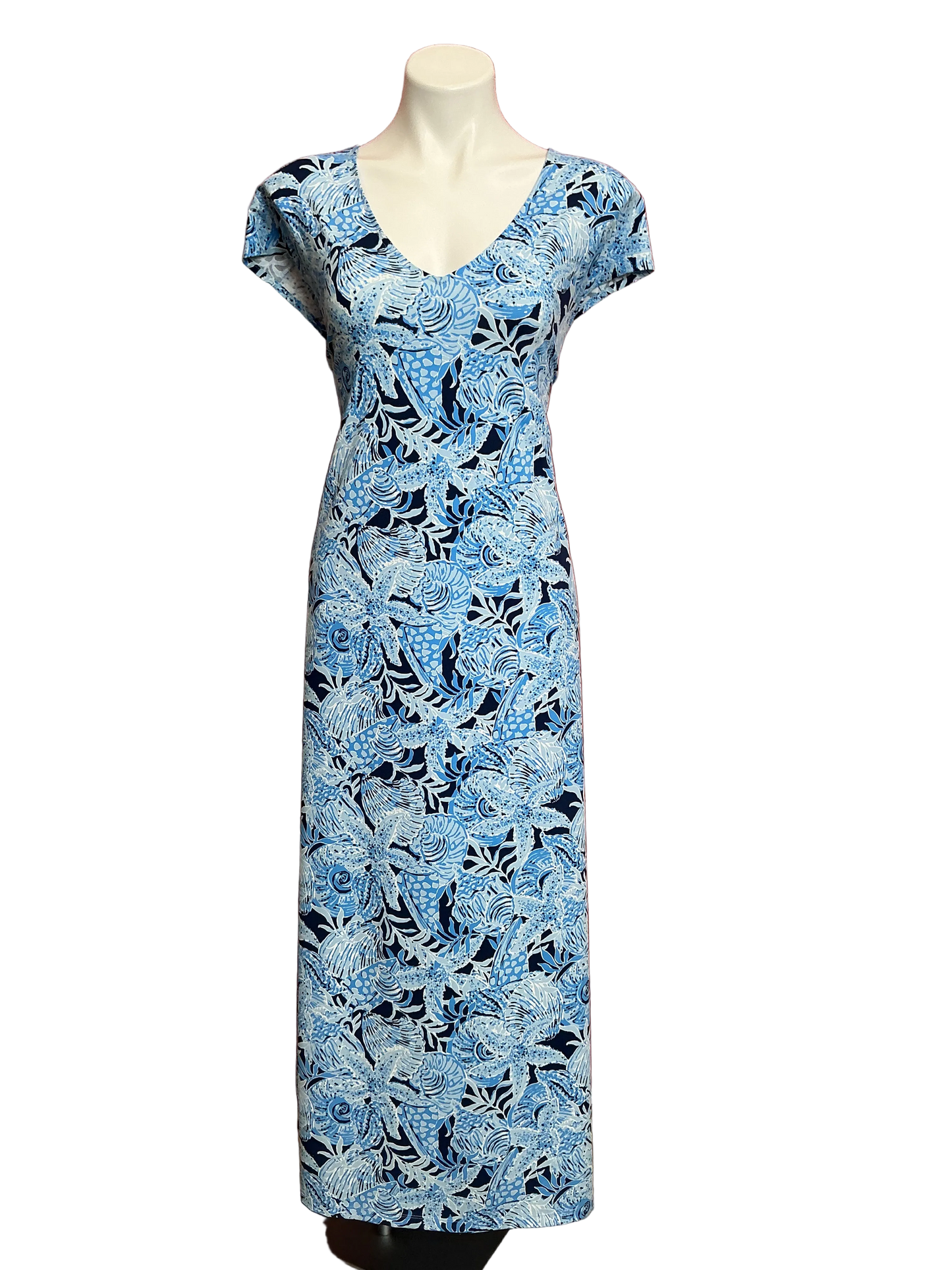 Lilly Pulitzer Talli Maxi Dress Bonaire Blue Coastal Constellation - Size L