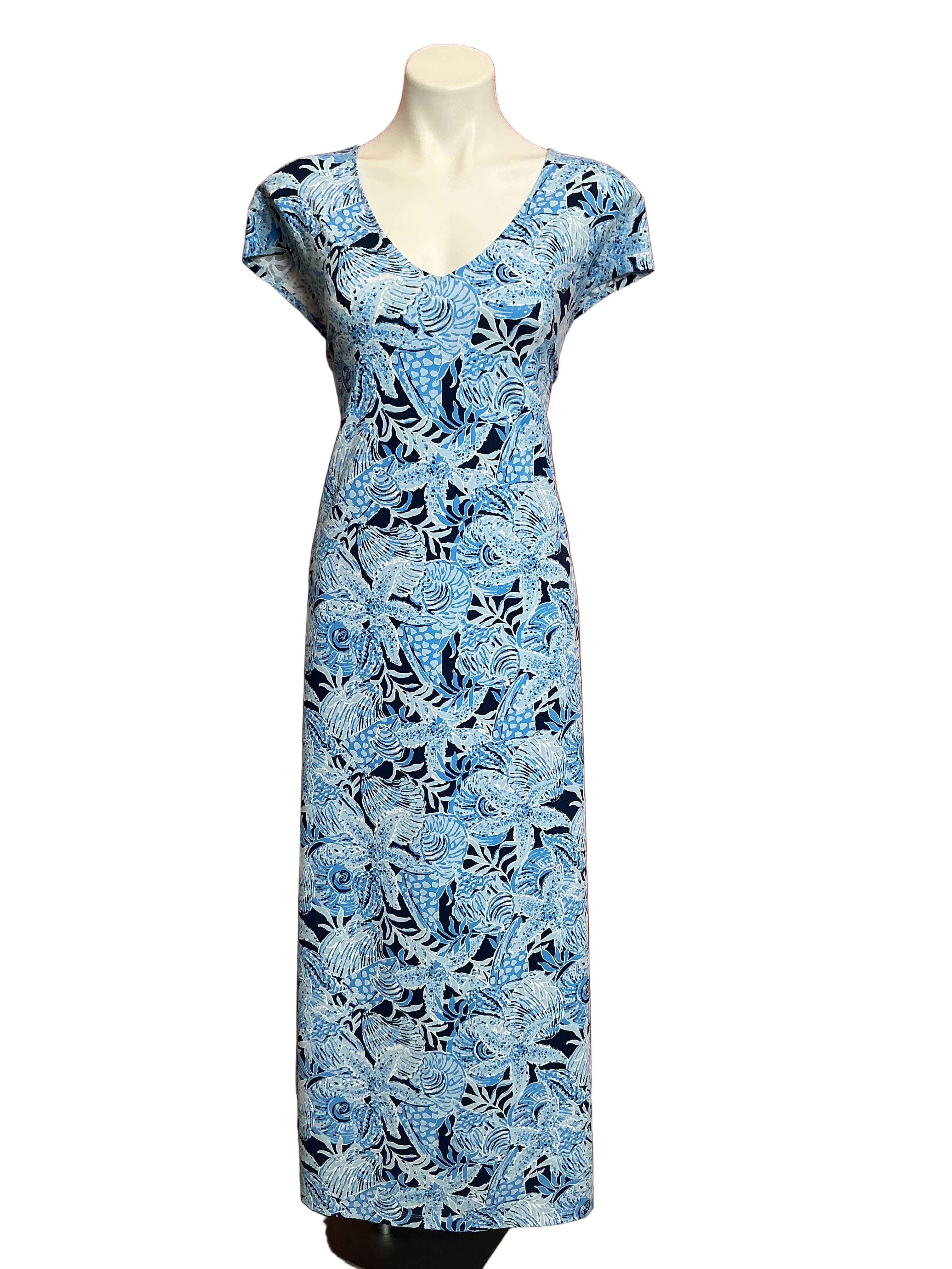 Lilly Pulitzer Talli Maxi Dress Bonaire Blue Coastal Constellation - Size L