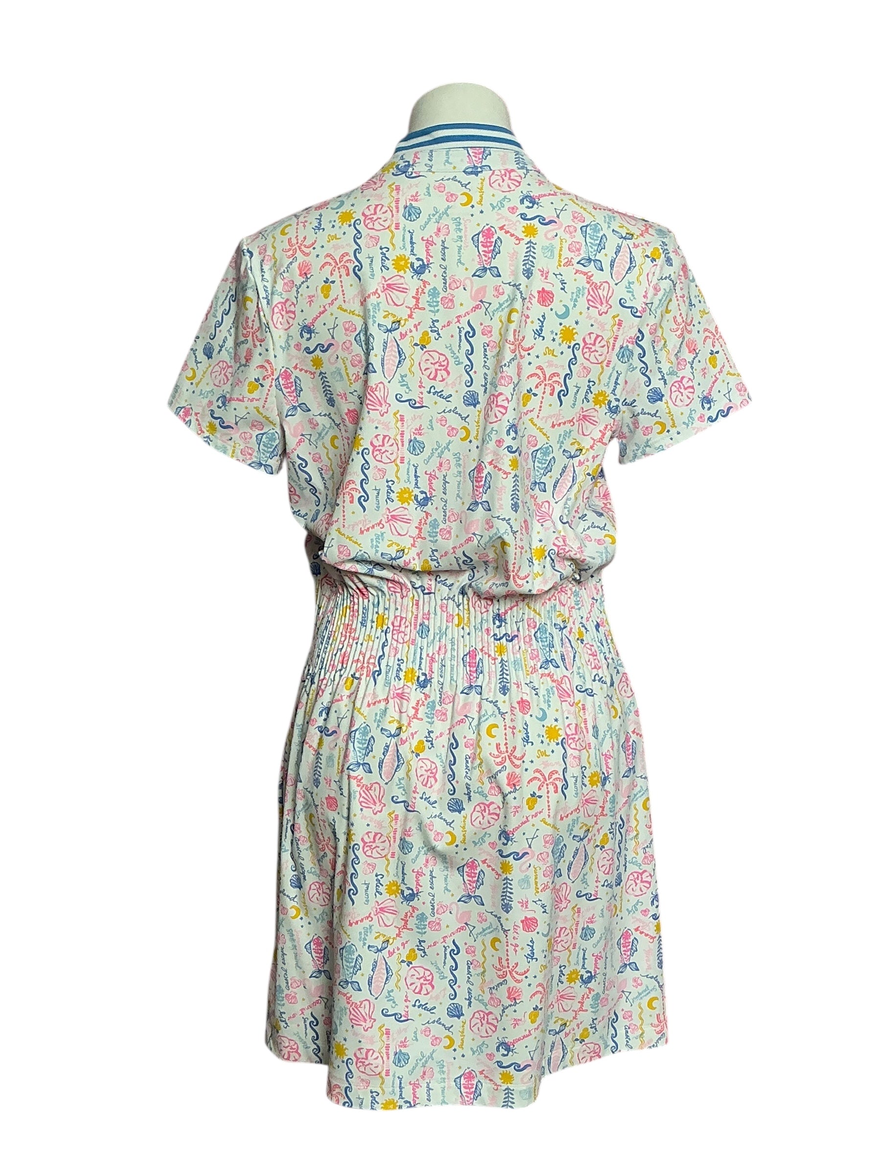 Lilly Pulitzer UPF 50+ Luxletic Love Active Short Sleeve Golf Dress - Multi Summer Serenade - Size L