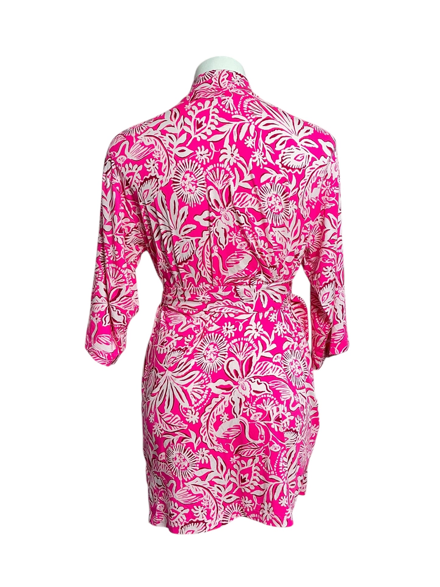 Lilly Pulitzer Dianne Knit Robe - Absolutely Flamazing Aqualina - Size S/M