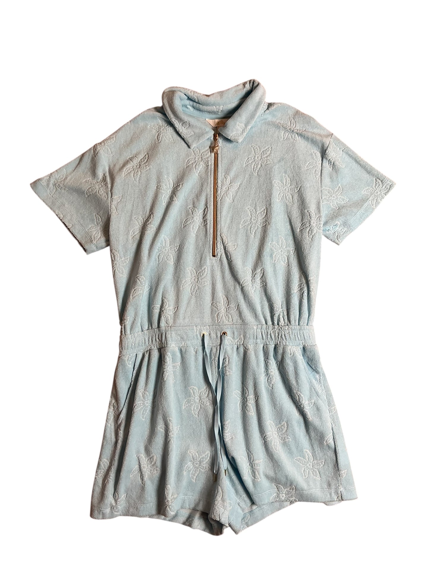 Lilly Pulitzer NWT Katerini Romper - Hydra Blue Seaing Stars Jacquard Terry - Size XL
