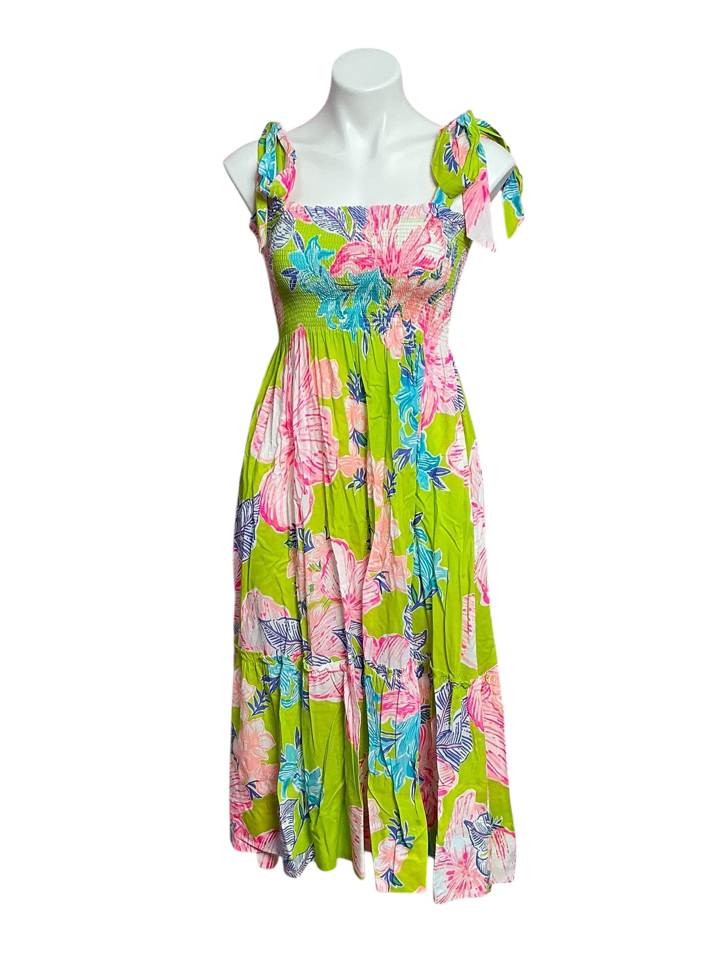 Lilly Pulitzer Rivera Midi Dress - Matcha Green Boho Babe - Size XXS