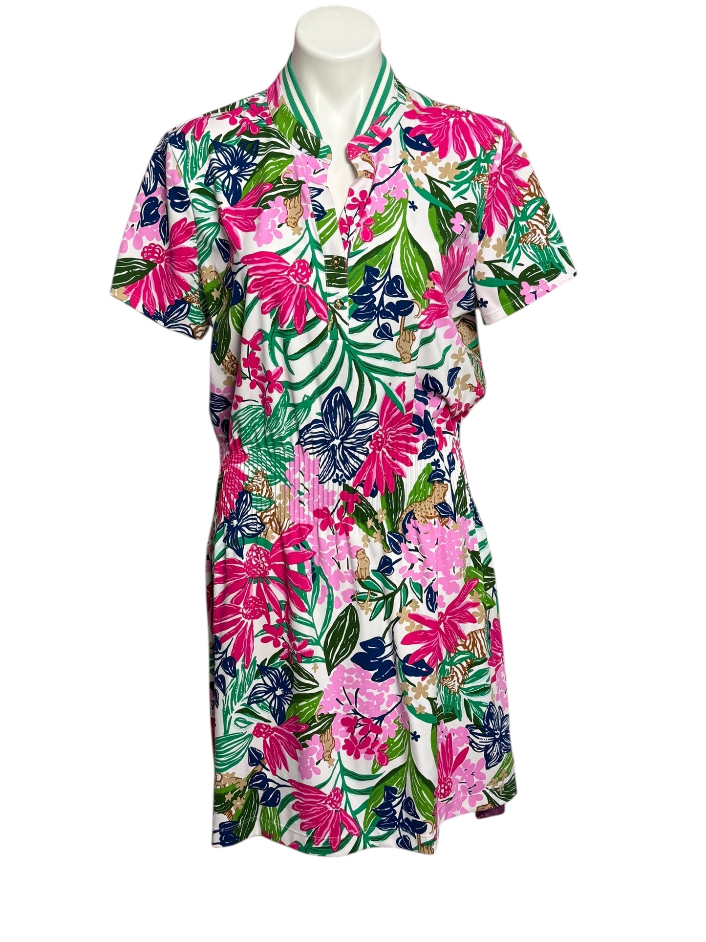 Lilly Pulitzer UPF 50+ Luxletic Love Active Short Sleeve Golf Dress - Multi Endless Summer - Size XL