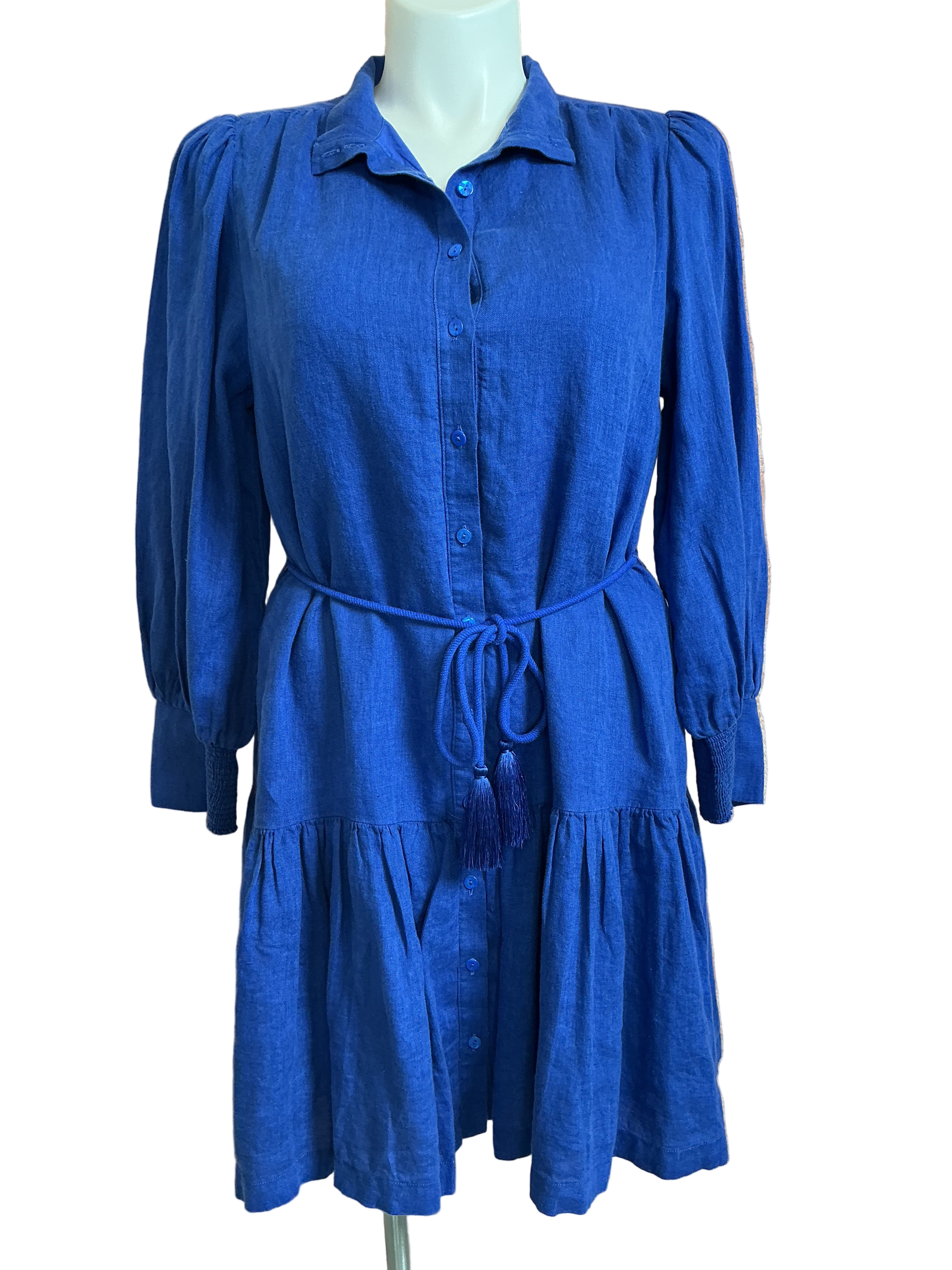 Lilly Pulitzer NWT Drena Linen Dress Martinque Blue X Blue Med - Size 14