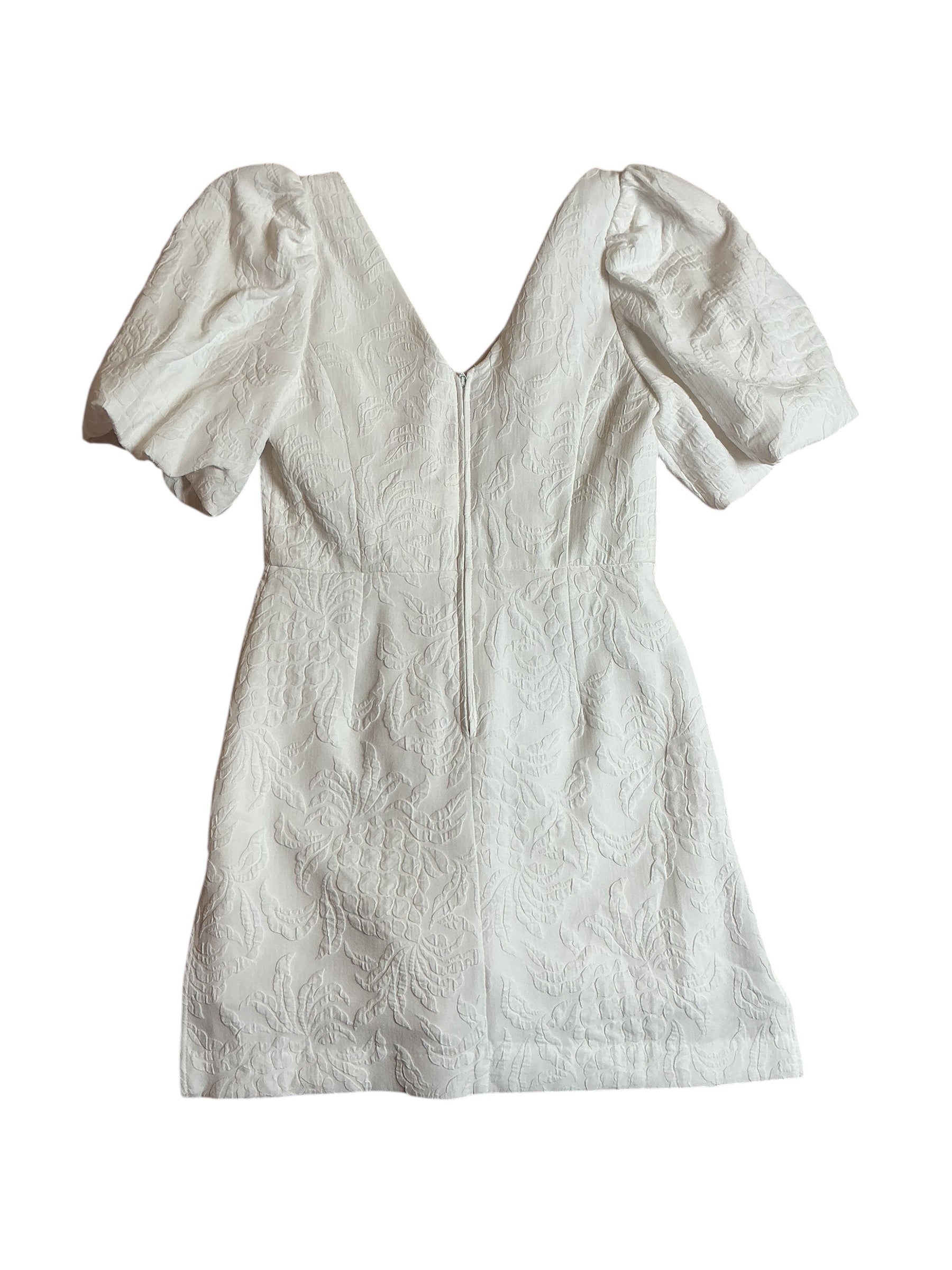 Lilly Pulitzer NWT Kirrabelle Short Sleeve Romper - Resort White Pineapple Pucker Jacquard- Size 6