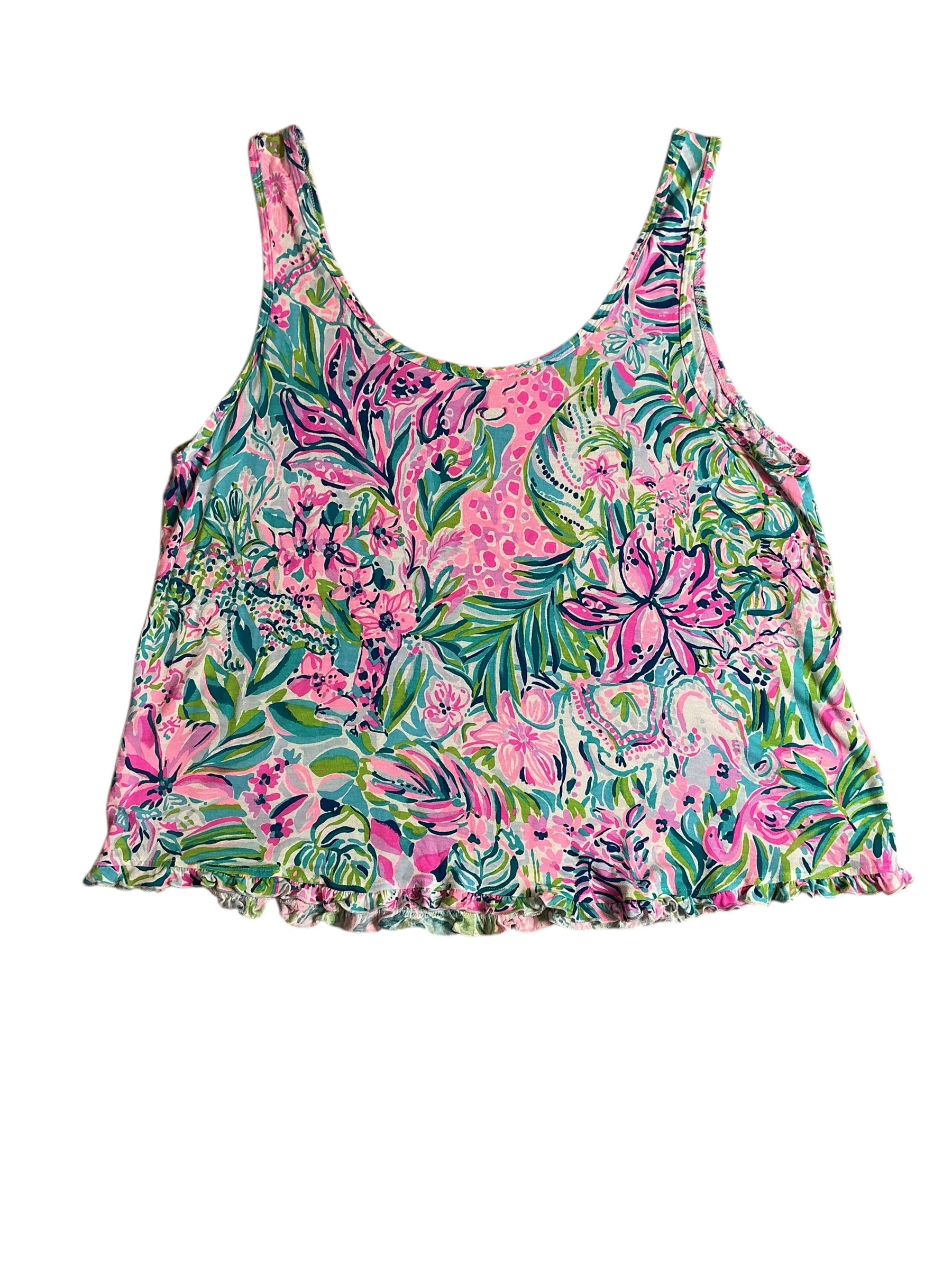 Lilly Pulitzer Ruffle PJ Tank - Multi Lillys Favorite Things - Size XXL