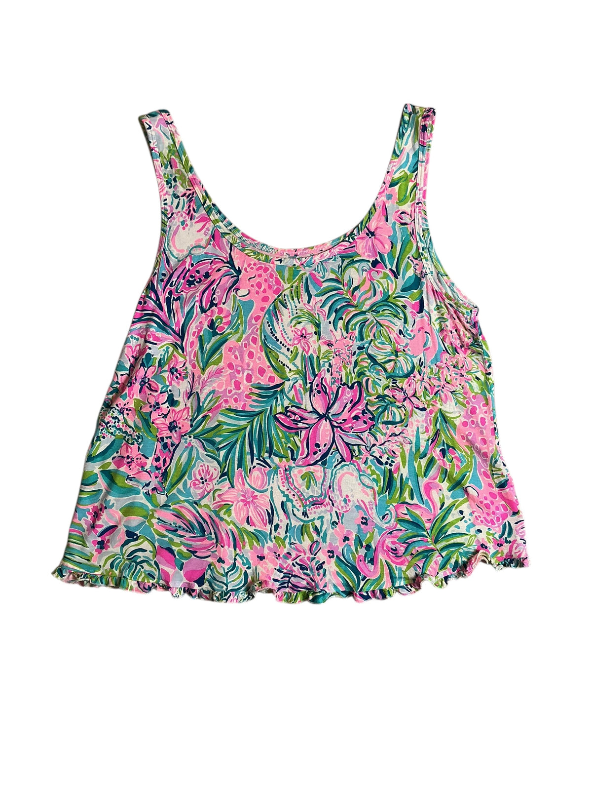 Things To Ruffle Lilly Pulitzer Ruffle PJ Tank - Multi Lillys Favorite Things - Size XX ...