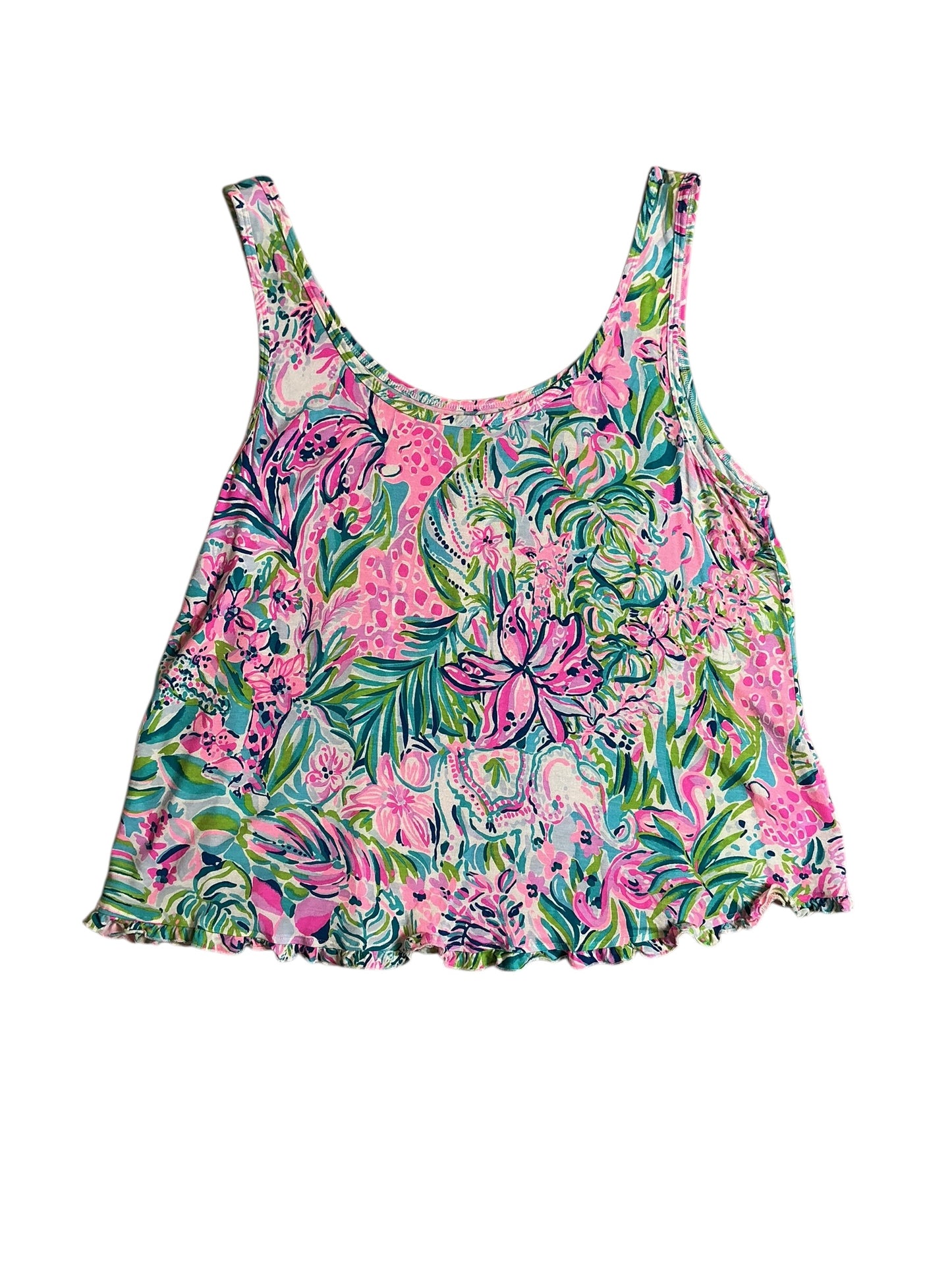 Lilly Pulitzer Ruffle PJ Tank - Multi Lillys Favorite Things - Size XXL