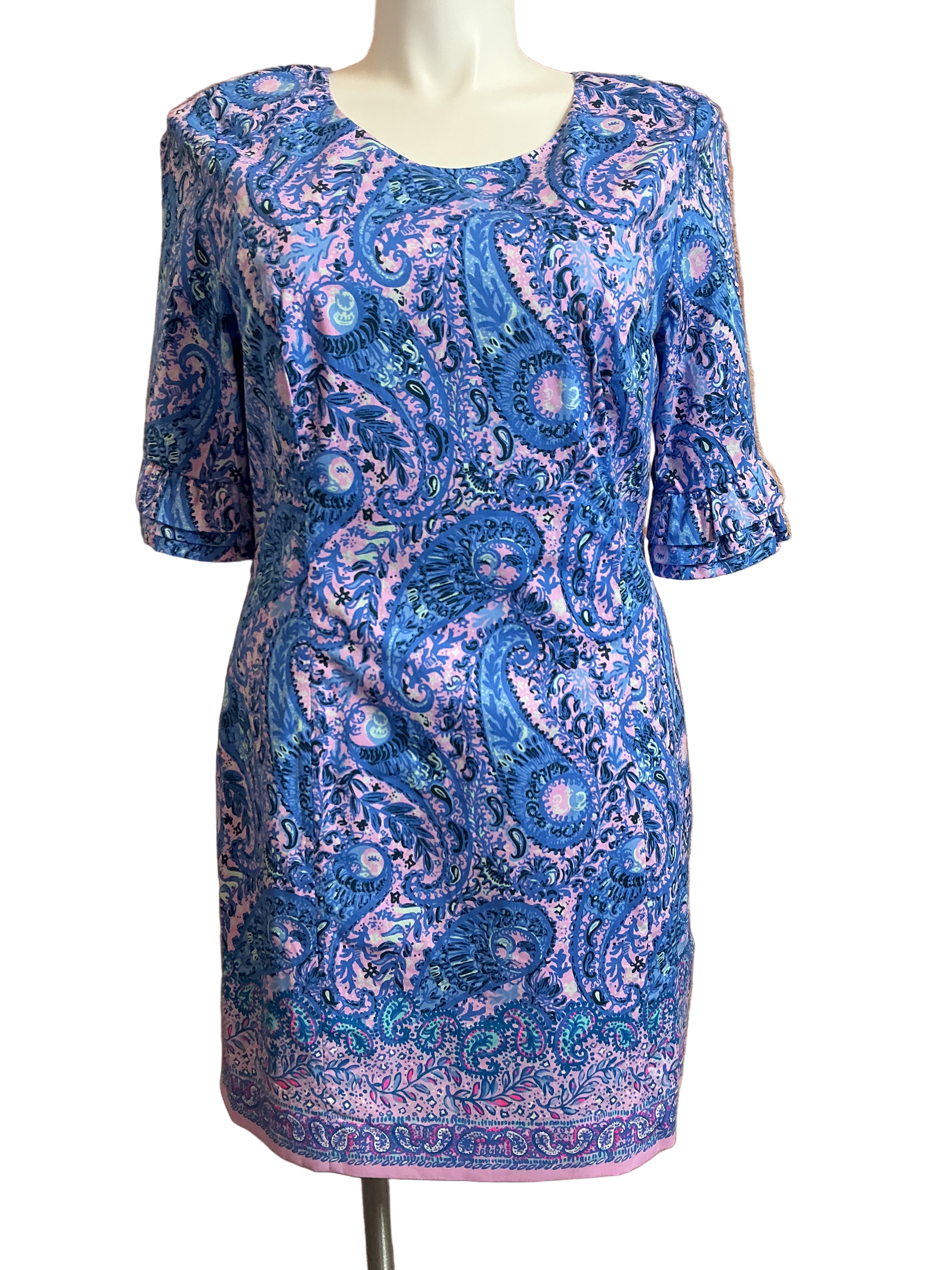 Lilly Pulitzer NWT Fiesta Stretch Dress Purple Iris Hello Sunshine Engineered Woven Dress - Size 16