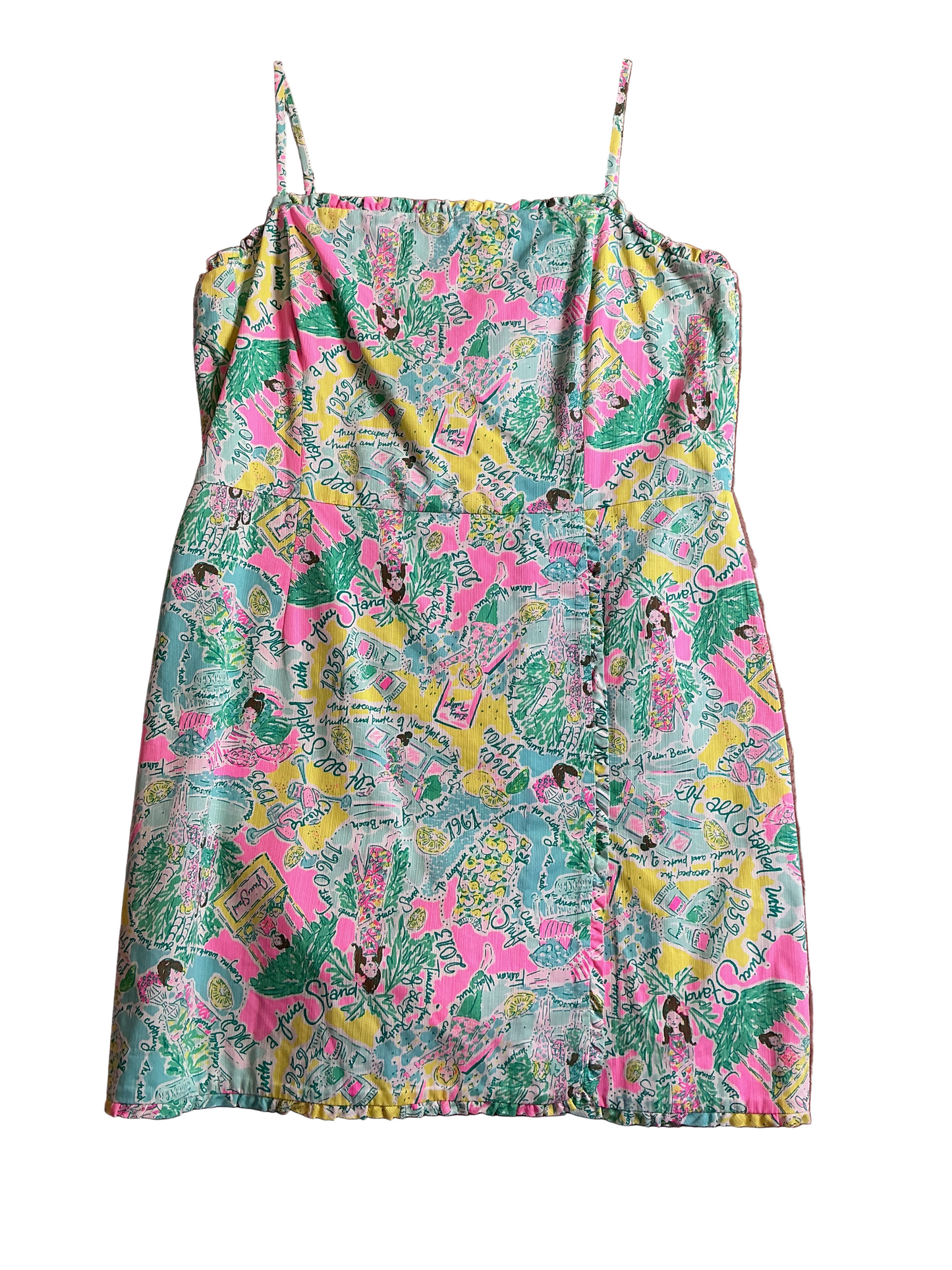 Lilly Pulitzer Jesse Ruffle Romper Pop Up In The Beginning - Size 16