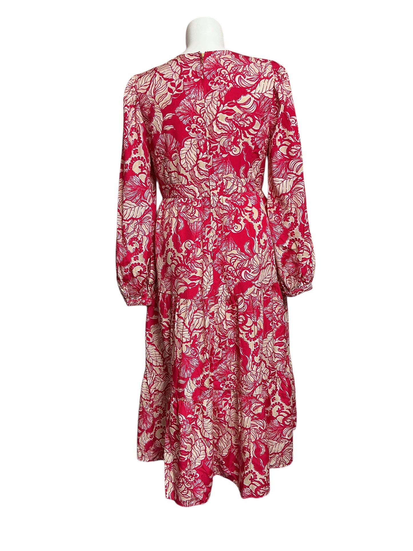 Lilly Pulitzer Tinslee Long Sleeve - Poinsettia Red Island Vibes - Size 16