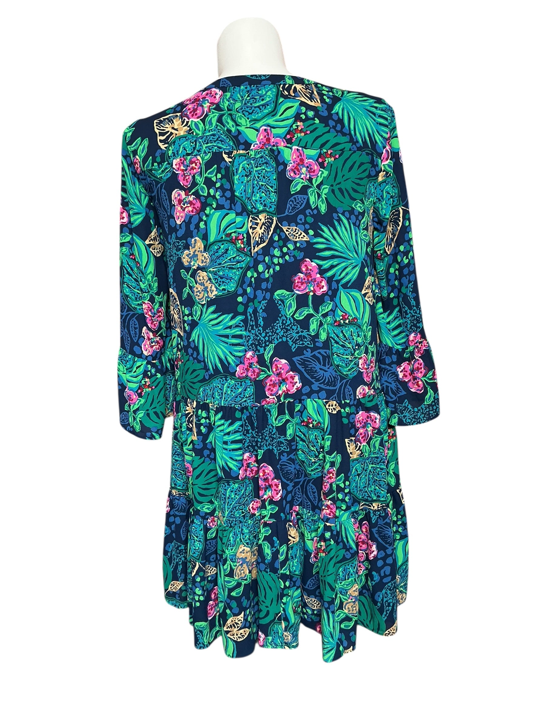 Lilly Pulitzer Gabriel 3/4 Sleeve Tunic - Low Tide Navy Life Of The Party - Size XXL