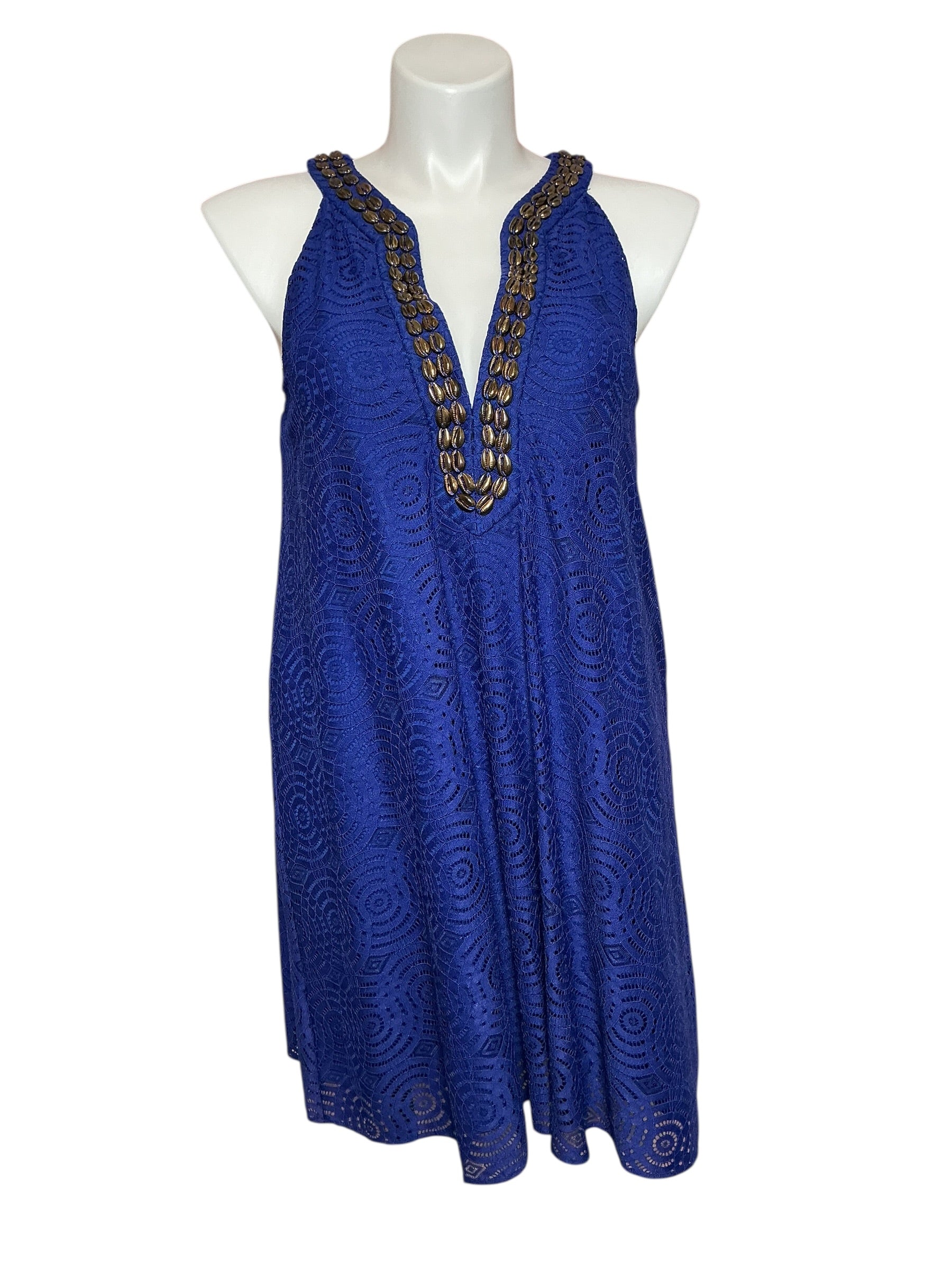 Lilly Pulitzer Achelle Dress - True Blue Mystical Knotty Lace - Size L