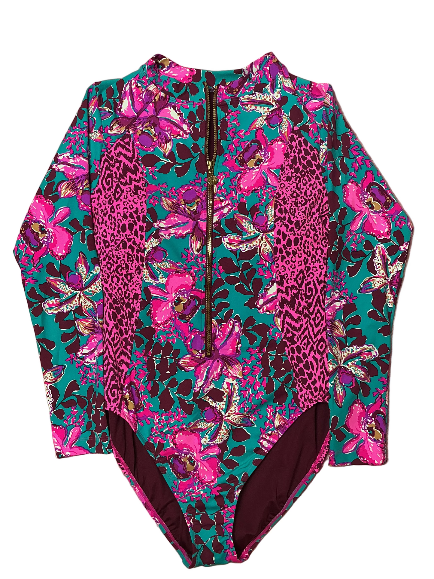 Lilly Pulitzer NWT - Rafa Rashguard One Piece - Blue Rhapsody Orchid You Not Swim - Size 12