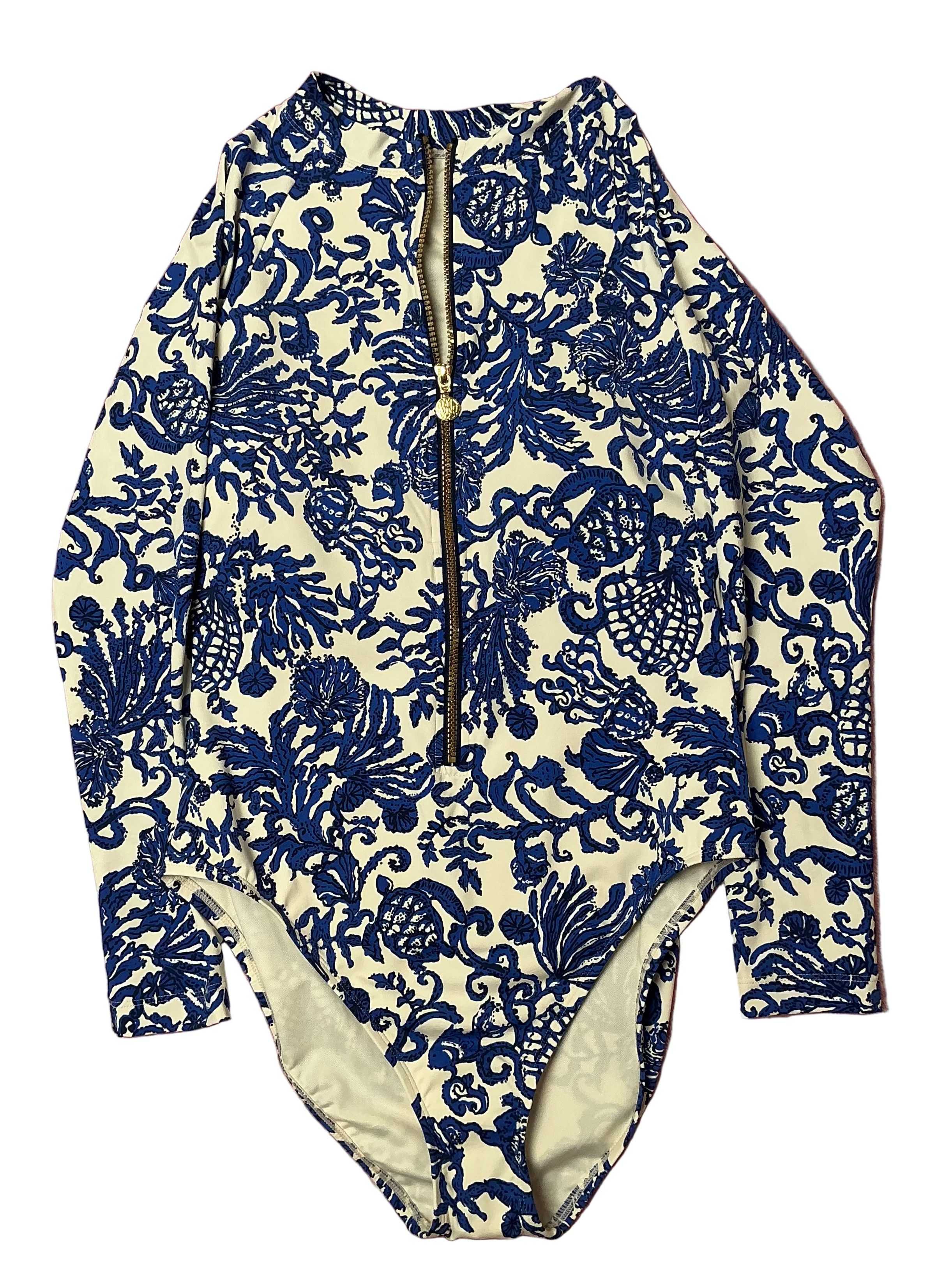 Lilly Pulitzer NWT - Randee Rashguard One Piece - Deeper Coconut Ride With Me - Size 12