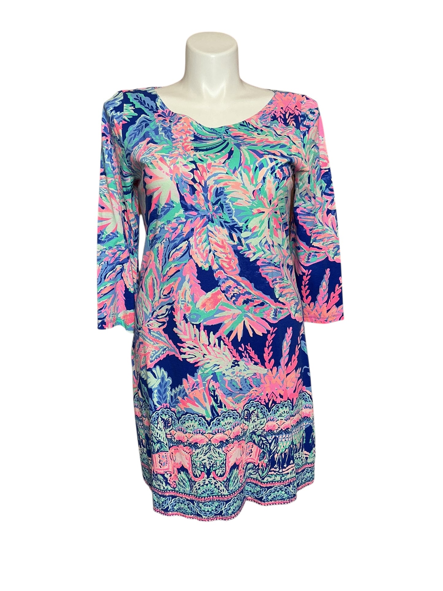 Lilly Pulitzer Bay Dress - Multi Sunset Safari Engineered- Size XL