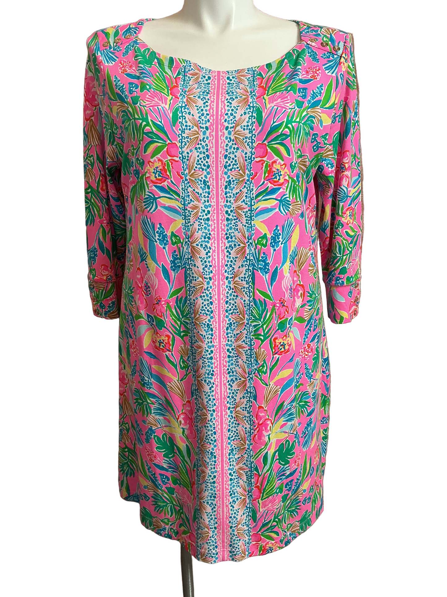 Lilly Pulitzer NWT UPF 50+ Sophie Dress Havana Pink Casa Jaguar Engineered Dress - Size XXL