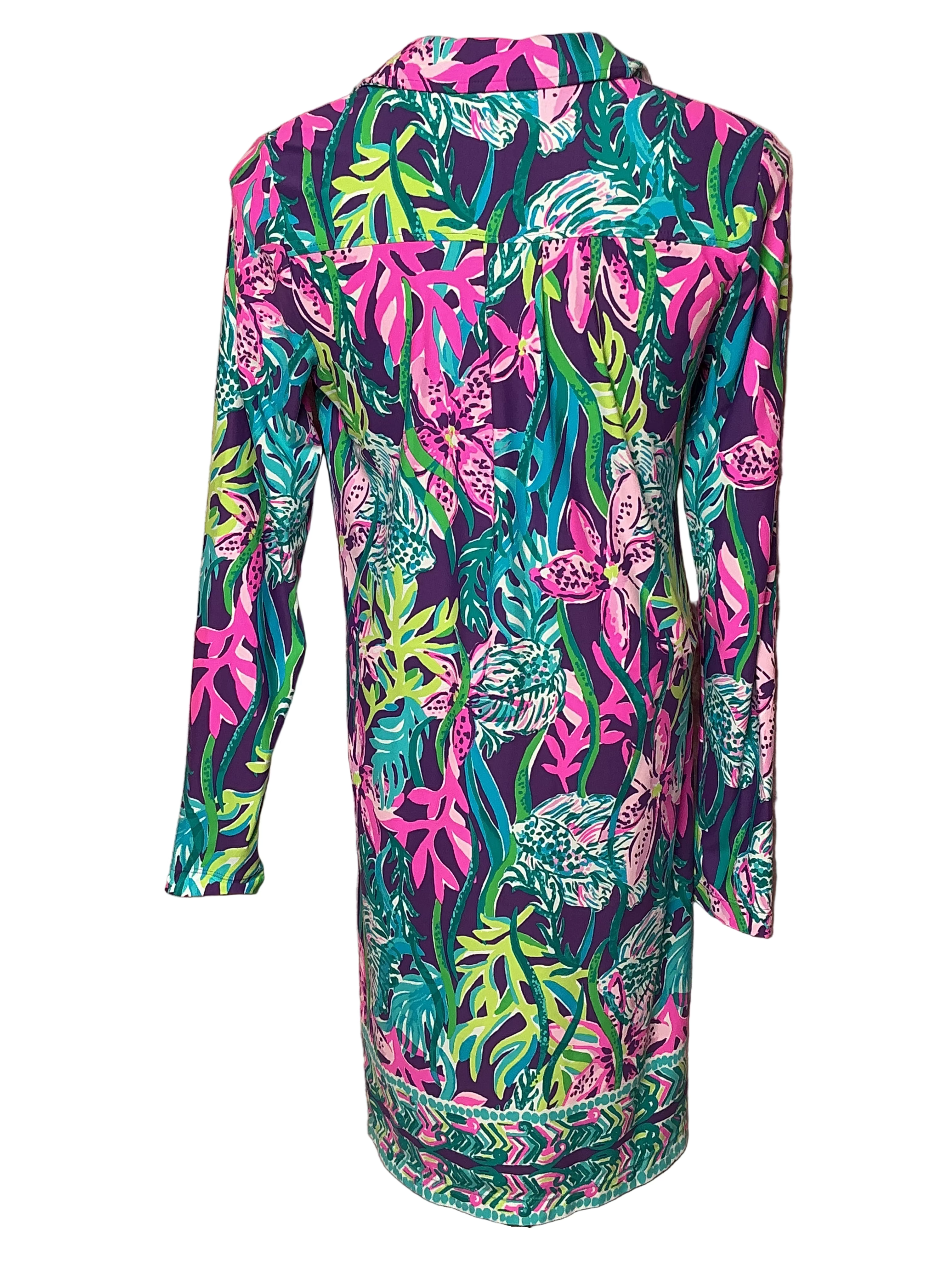 Lilly Pulitzer Adrienne UPF 50+ Dress - Pigment Purple Party - Size S