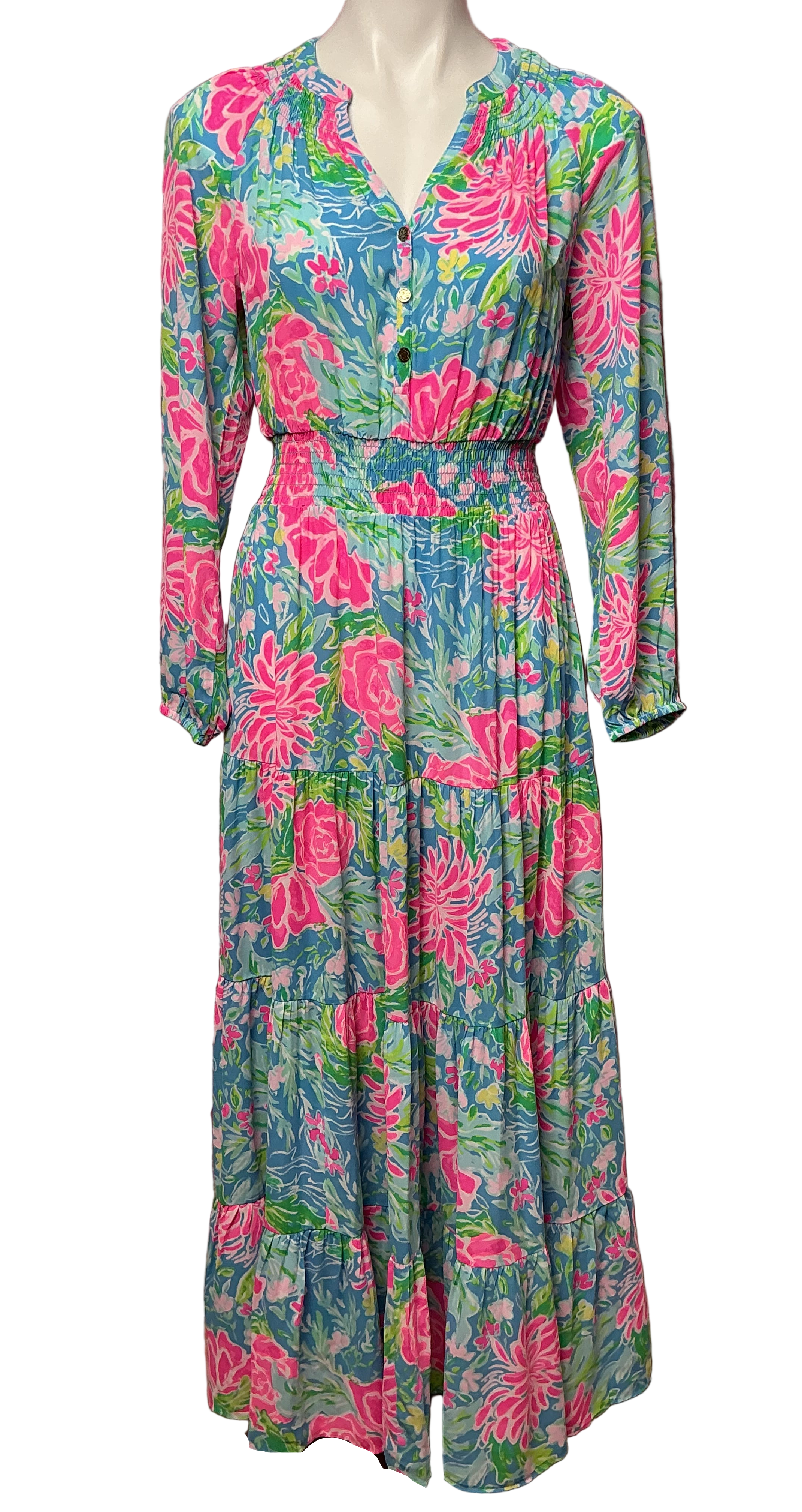 Lilly Pulitzer NWT - Pauline Maxi Dress - Zanzibar Blue Blue Bunny Business - Size S