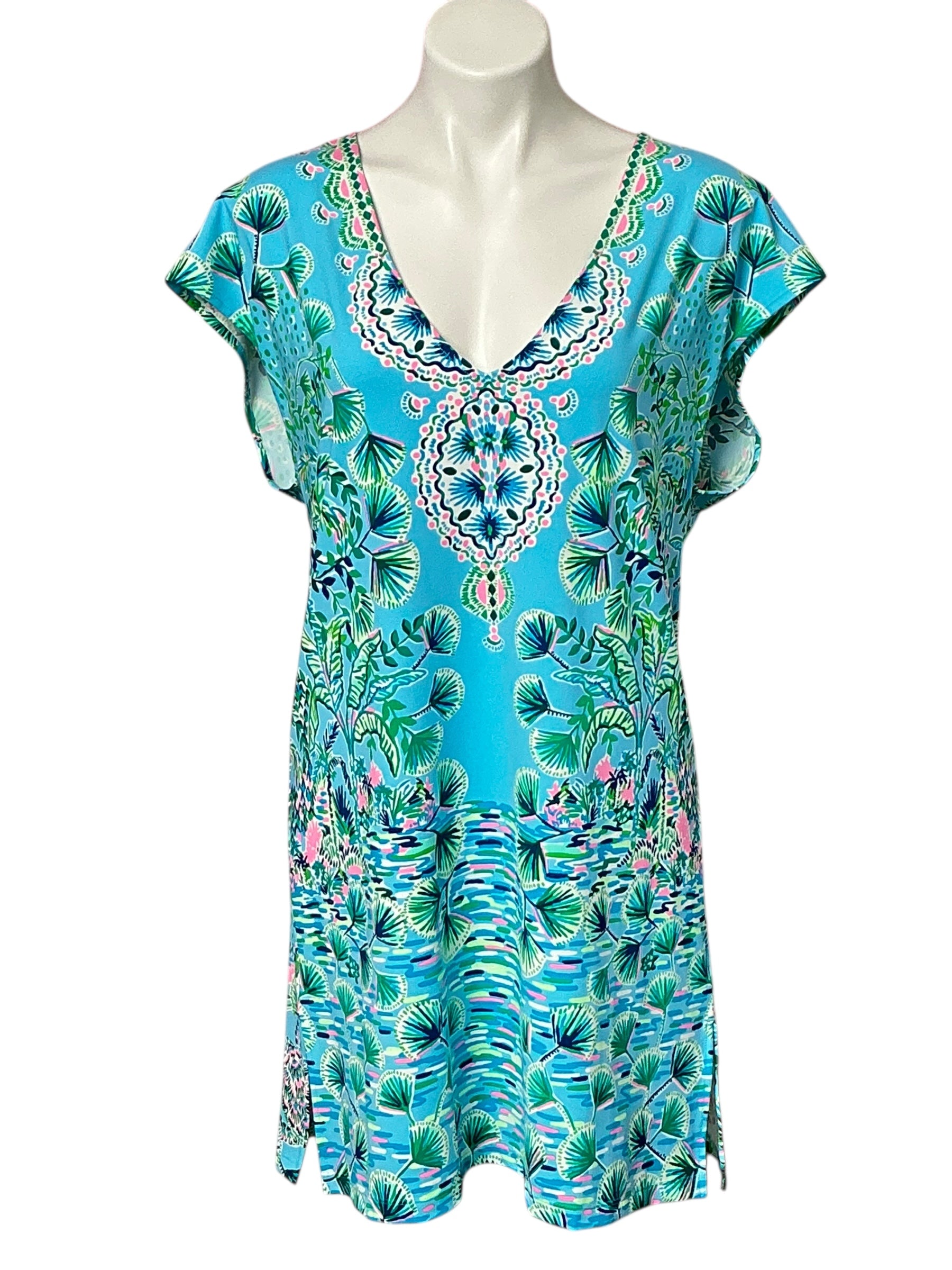 Lilly Pulitzer NWT - Talli V-Neck Coverup - Frenchie Blue Mosaic Shells Engineered - Size M