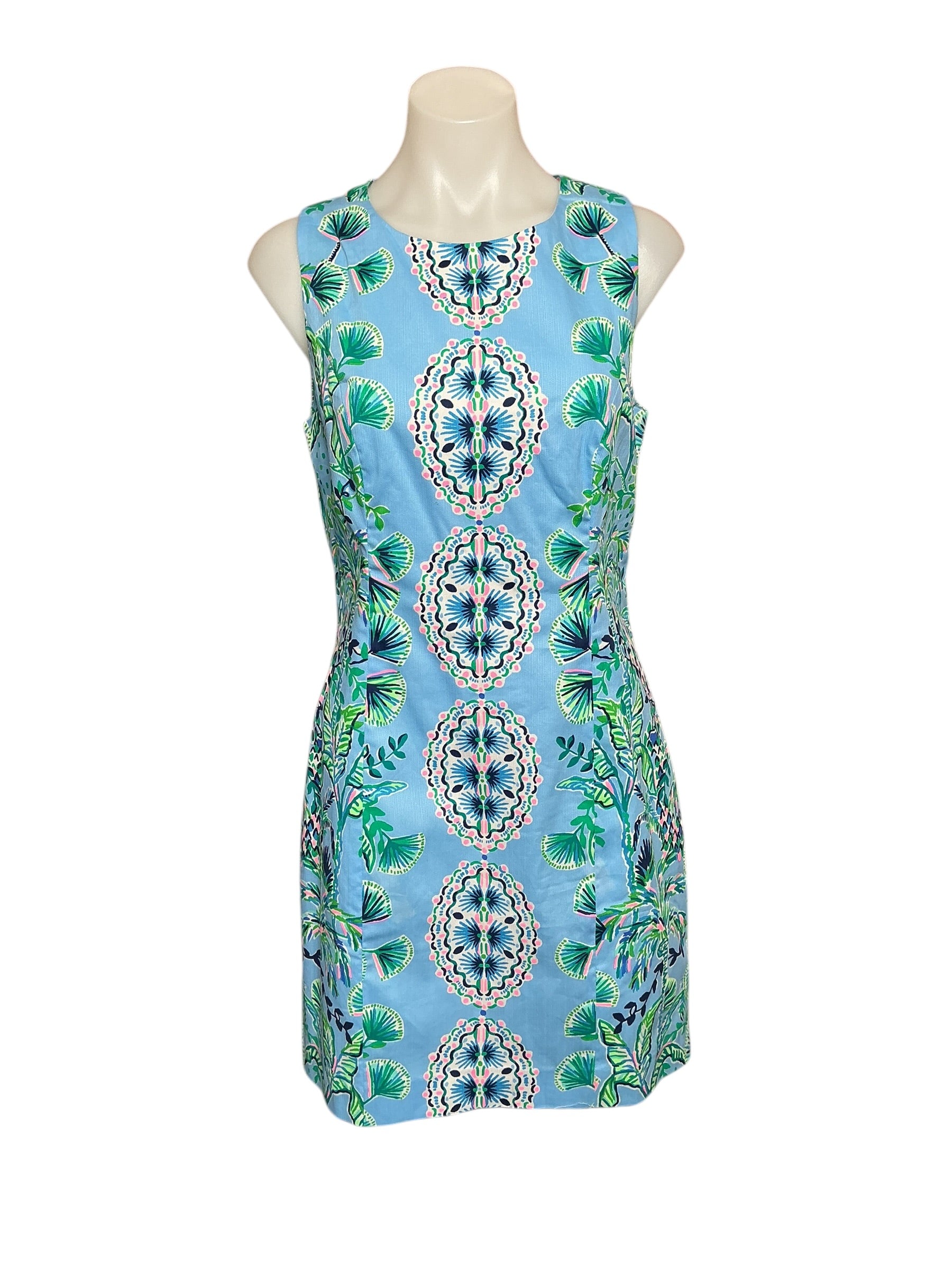 Lilly Pulitzer NWT Mila Stretch Shift Dress - Frenchie Blue Mosaic Shells Engineered- Size 6