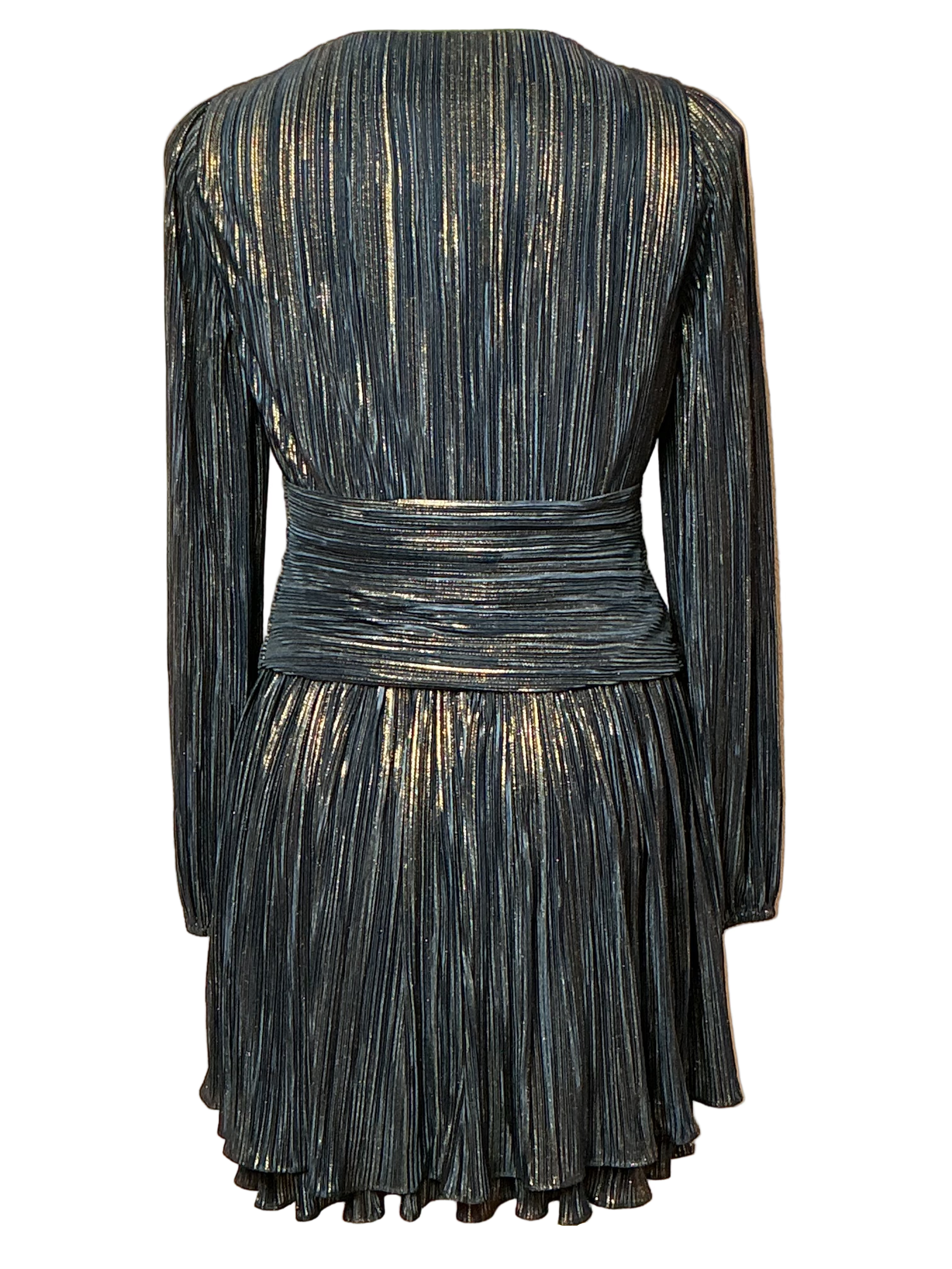 Lilly Pulitzer NWT - Jessamine Long Sleeve Dress - Low Tide Navy Foil Printed Crinkle Woven - Size 4