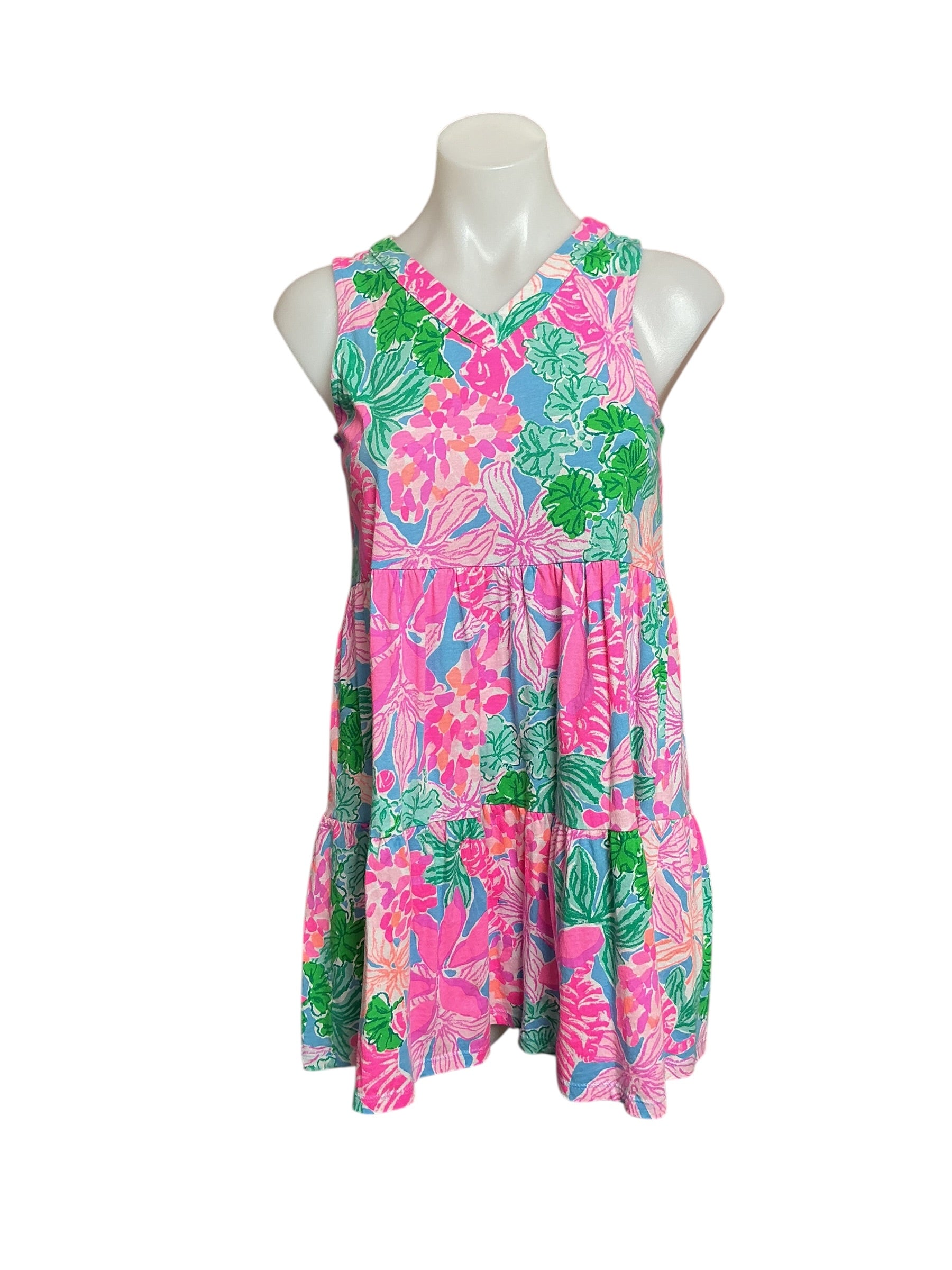 Lilly Pulitzer Girls Lorina V-Neck Dress - Multi Tigers Lair - Size XL